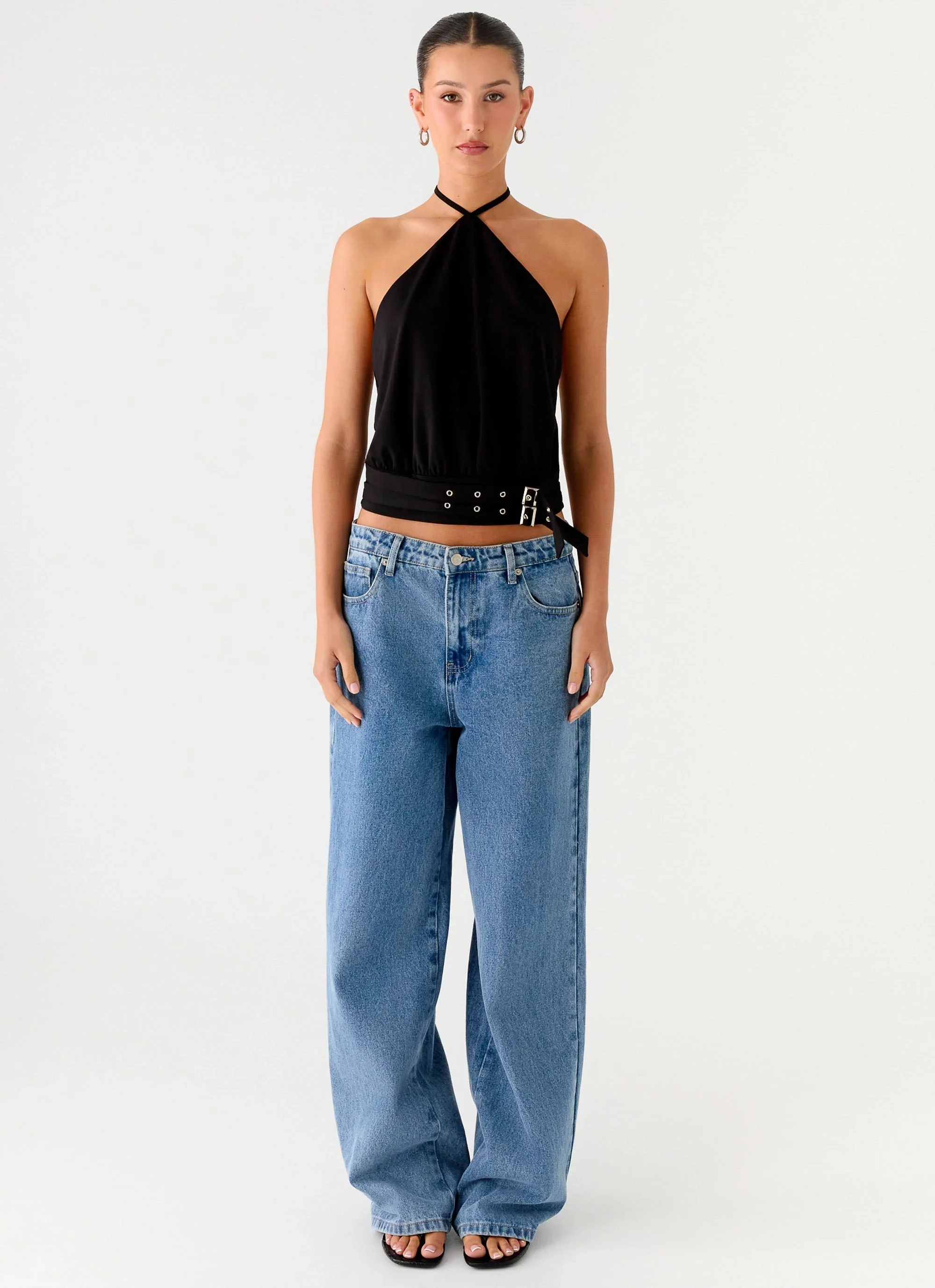 Mason Halter Neck Top - Black