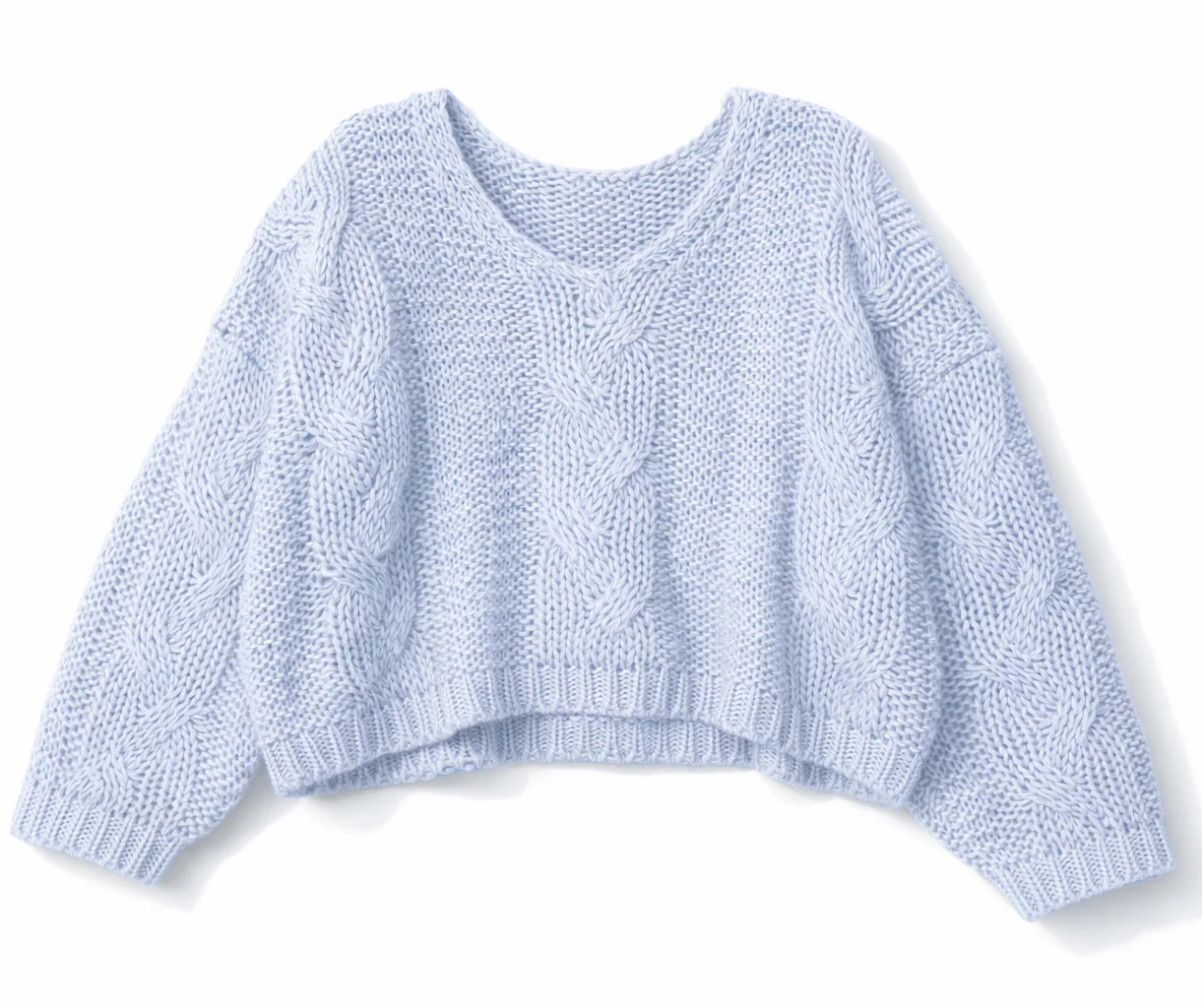V-Neck Cable Knit Sweater