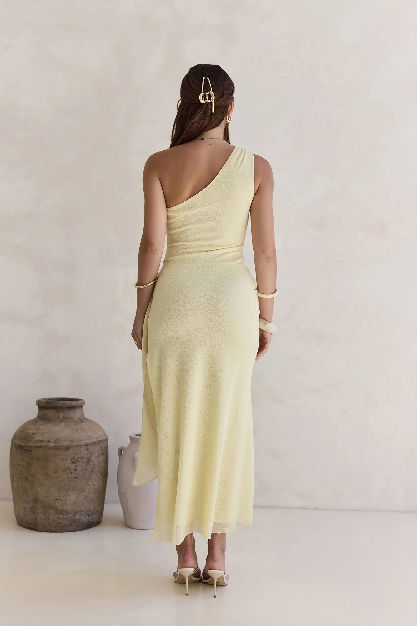 Slice Of Life One Shoulder Maxi Dress Yellow