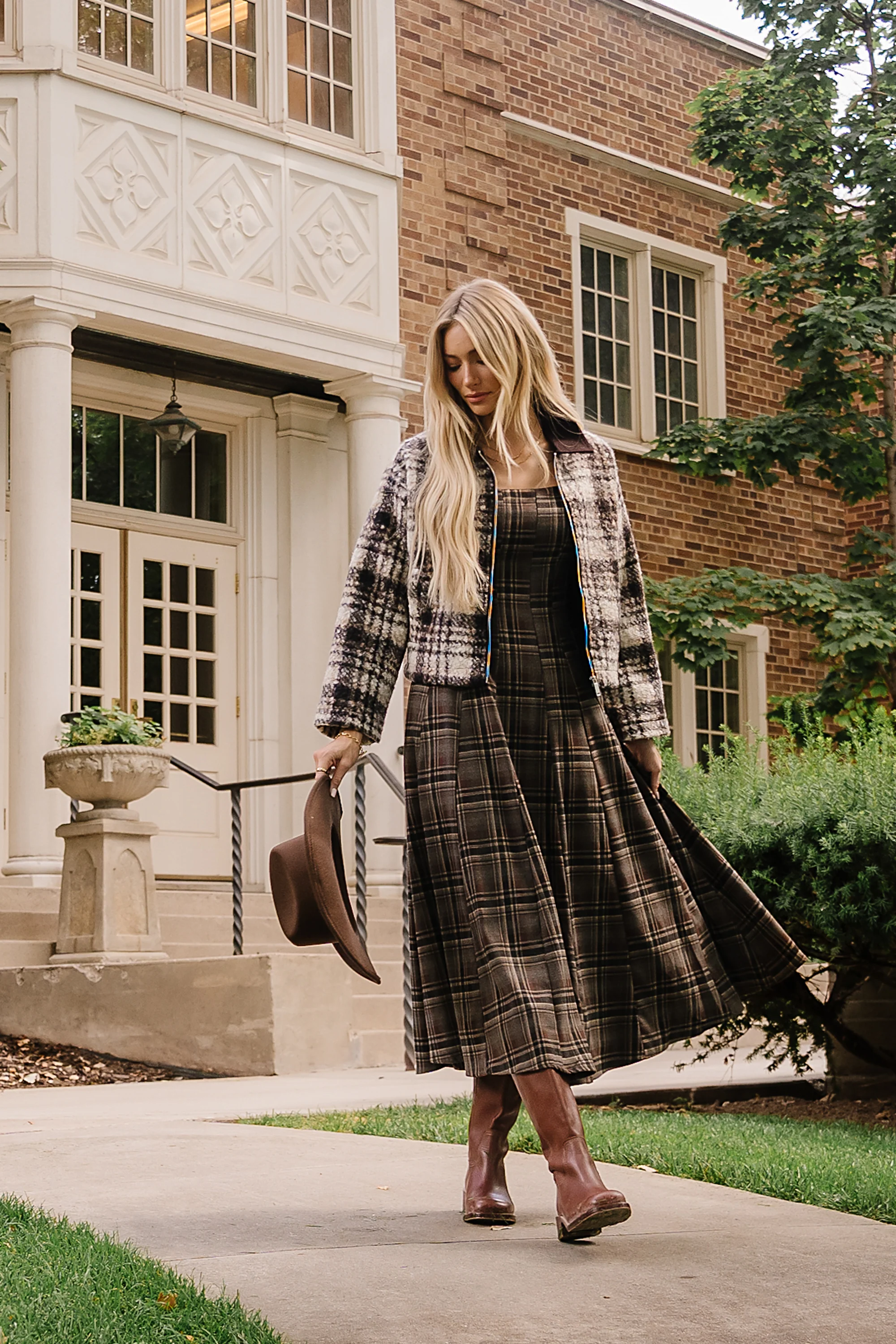 Georgia Plaid Maxi Dress