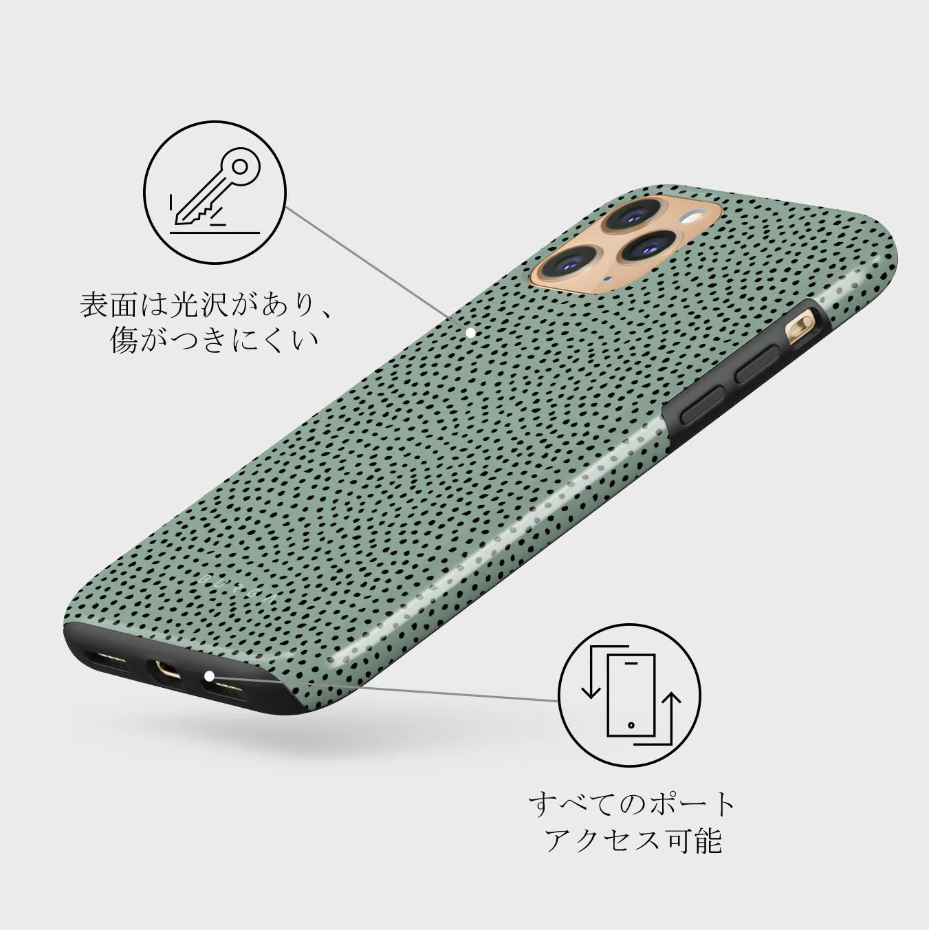 Mint Gelato - Dots iPhone 11 Pro ケース