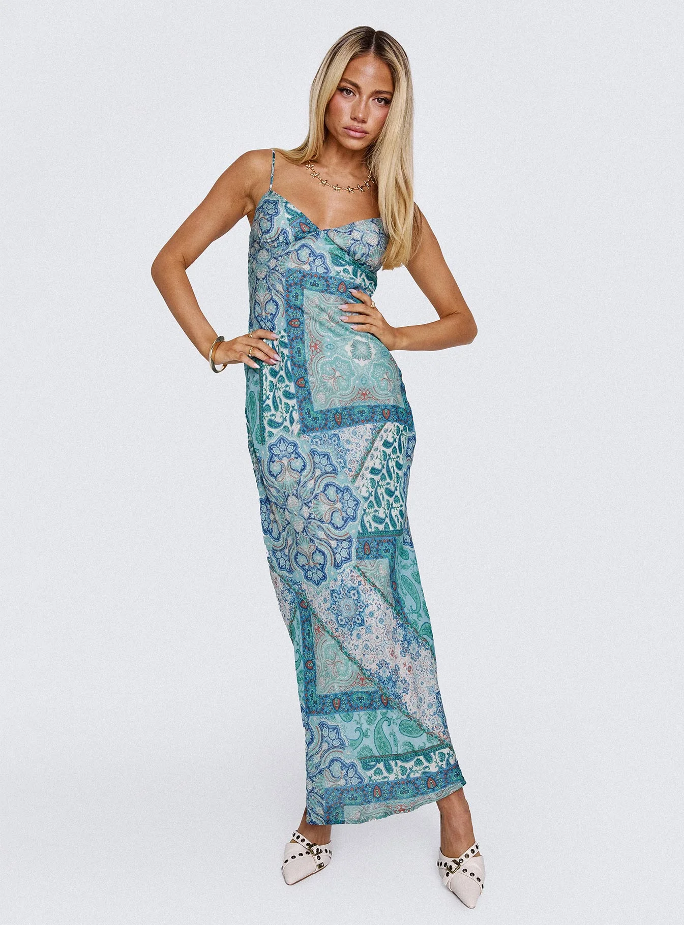 Sugar Plum Maxi Dress Blue Paisley