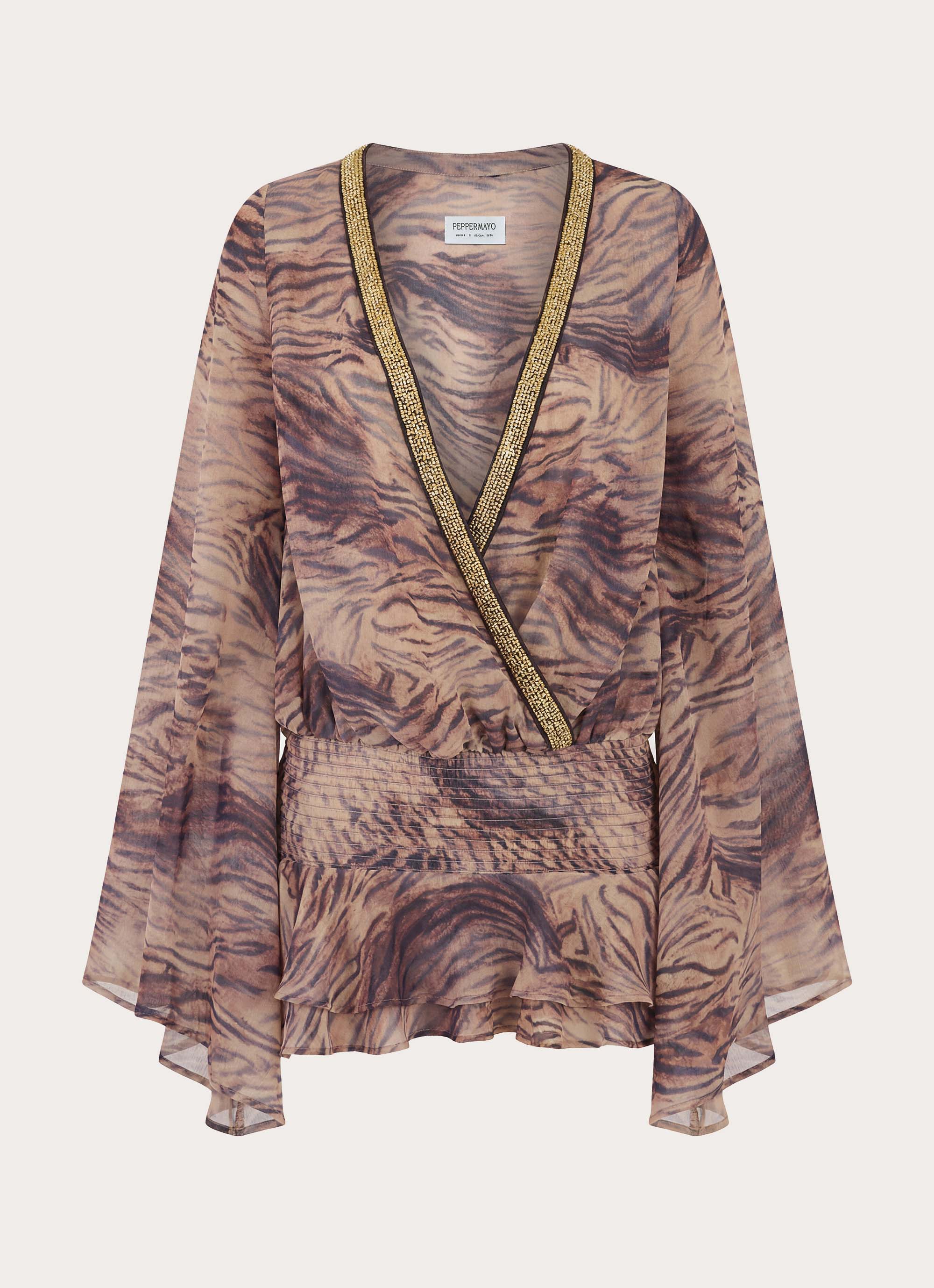 Elisana Mini Dress - Golden Tiger - luluinthesky