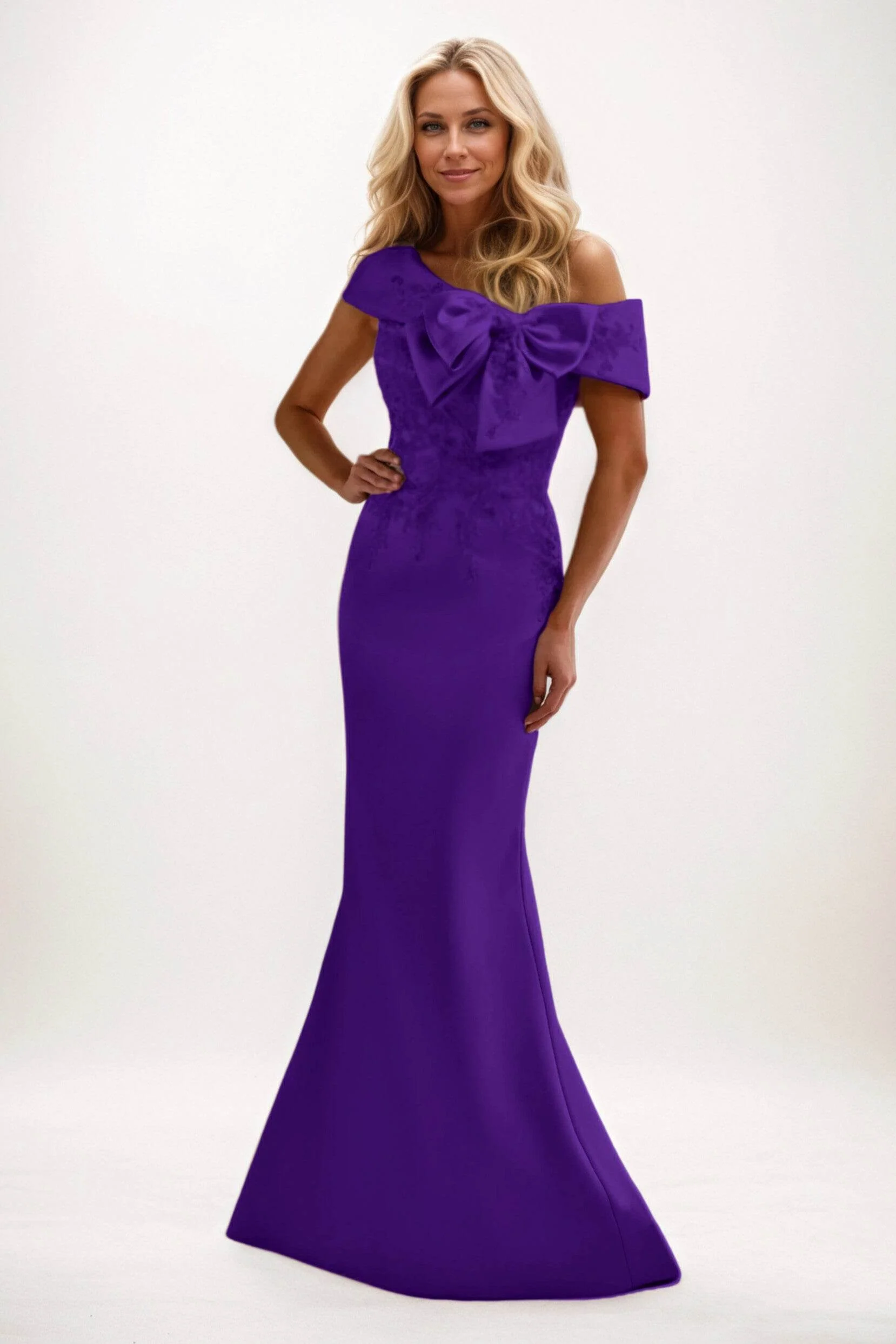 Trumpet-Mermaid Maxi Satin Mother of the Bride Dresses CM0398