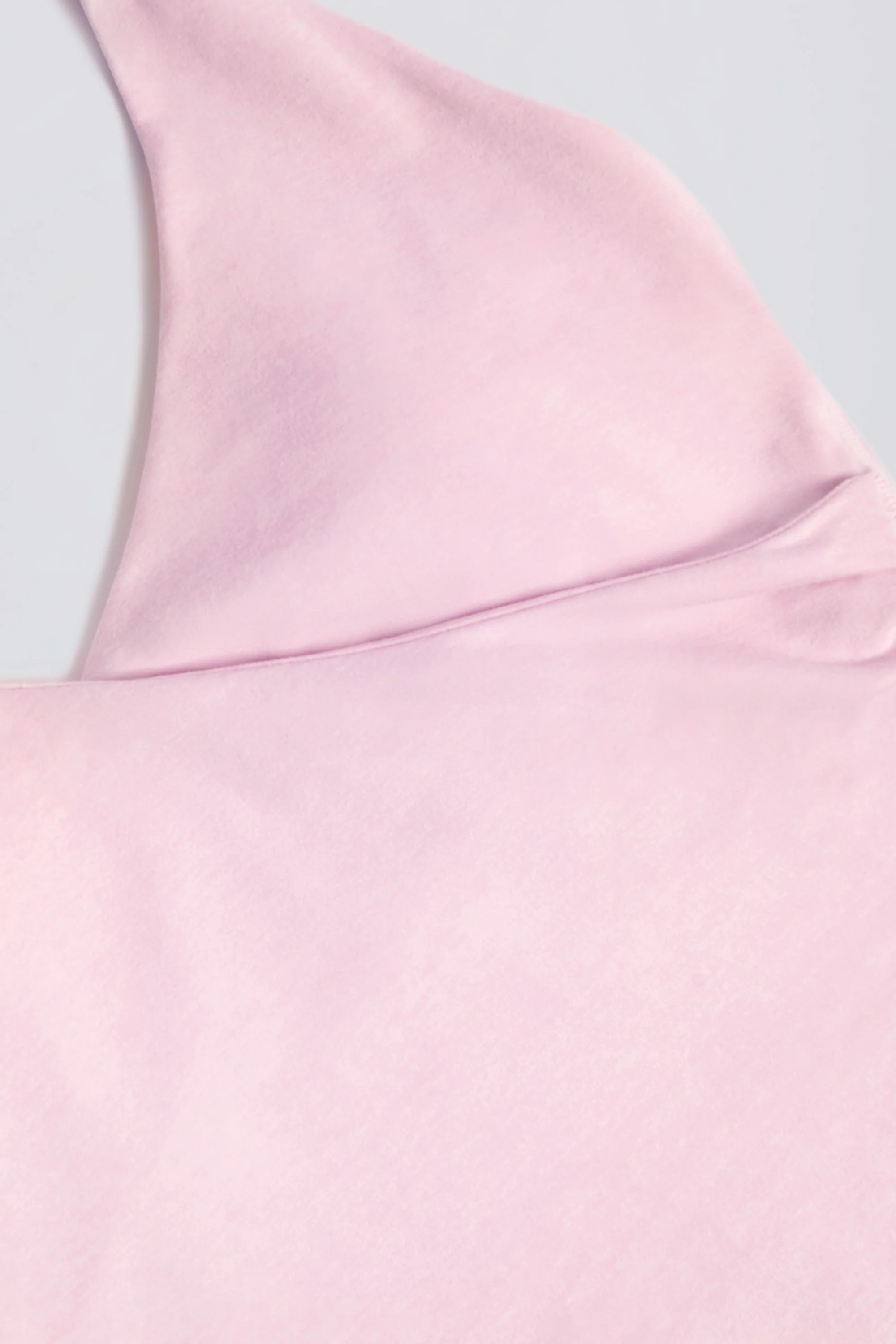 Wrap Halterneck Tank Top in Pale Pink Marl