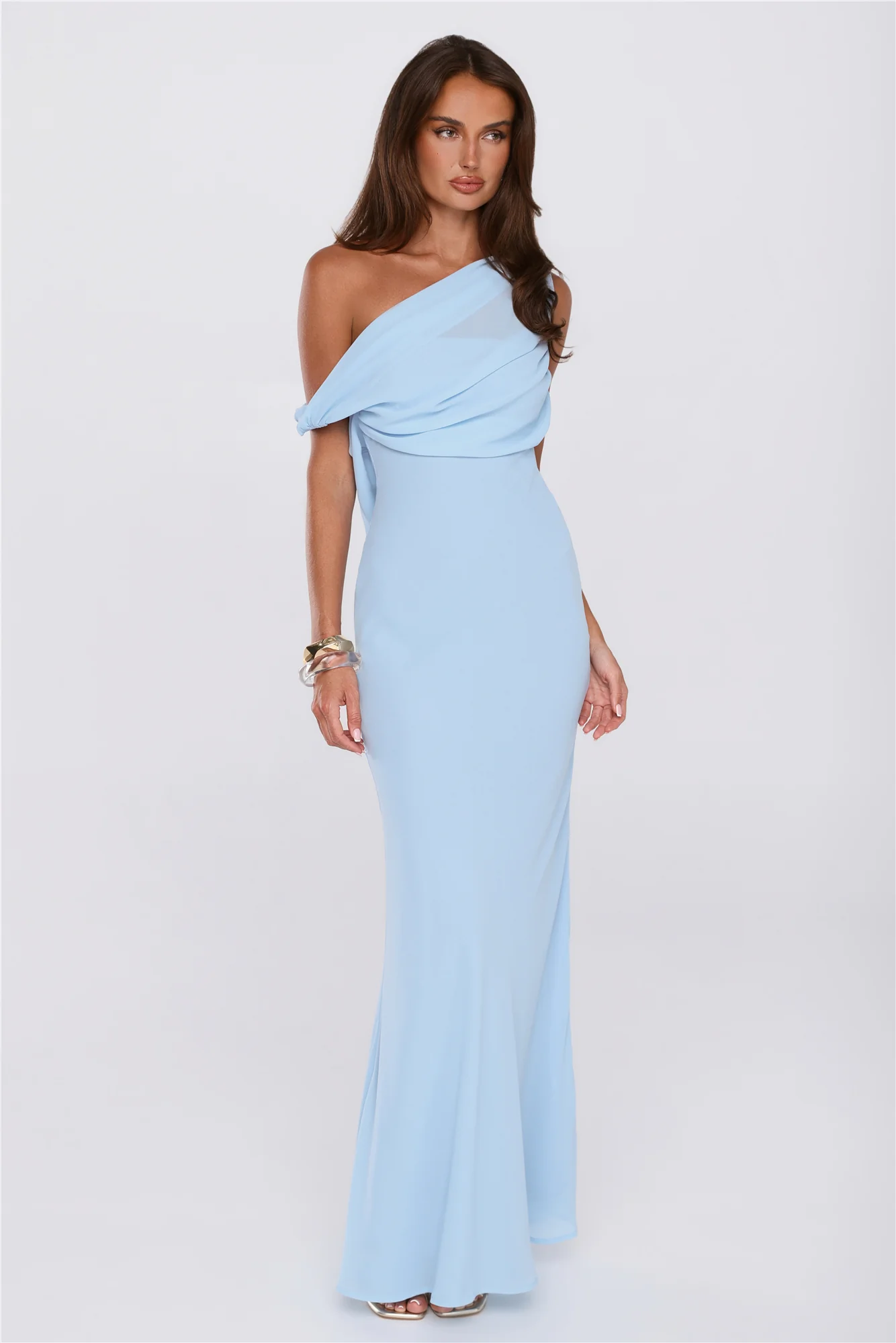 Untamed Luxe Off Shoulder Maxi Dress Blue - luluinthesky