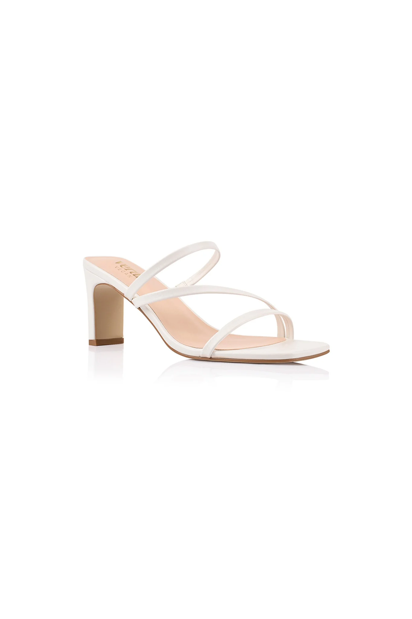 VERALi Ginny Block Heel Mules Chalk White