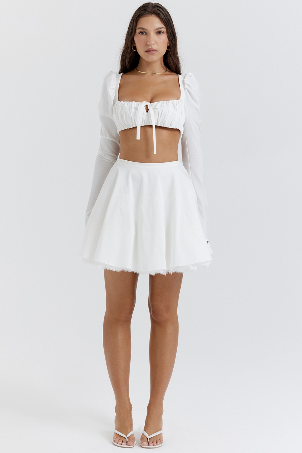 White Bow Mini Skirt