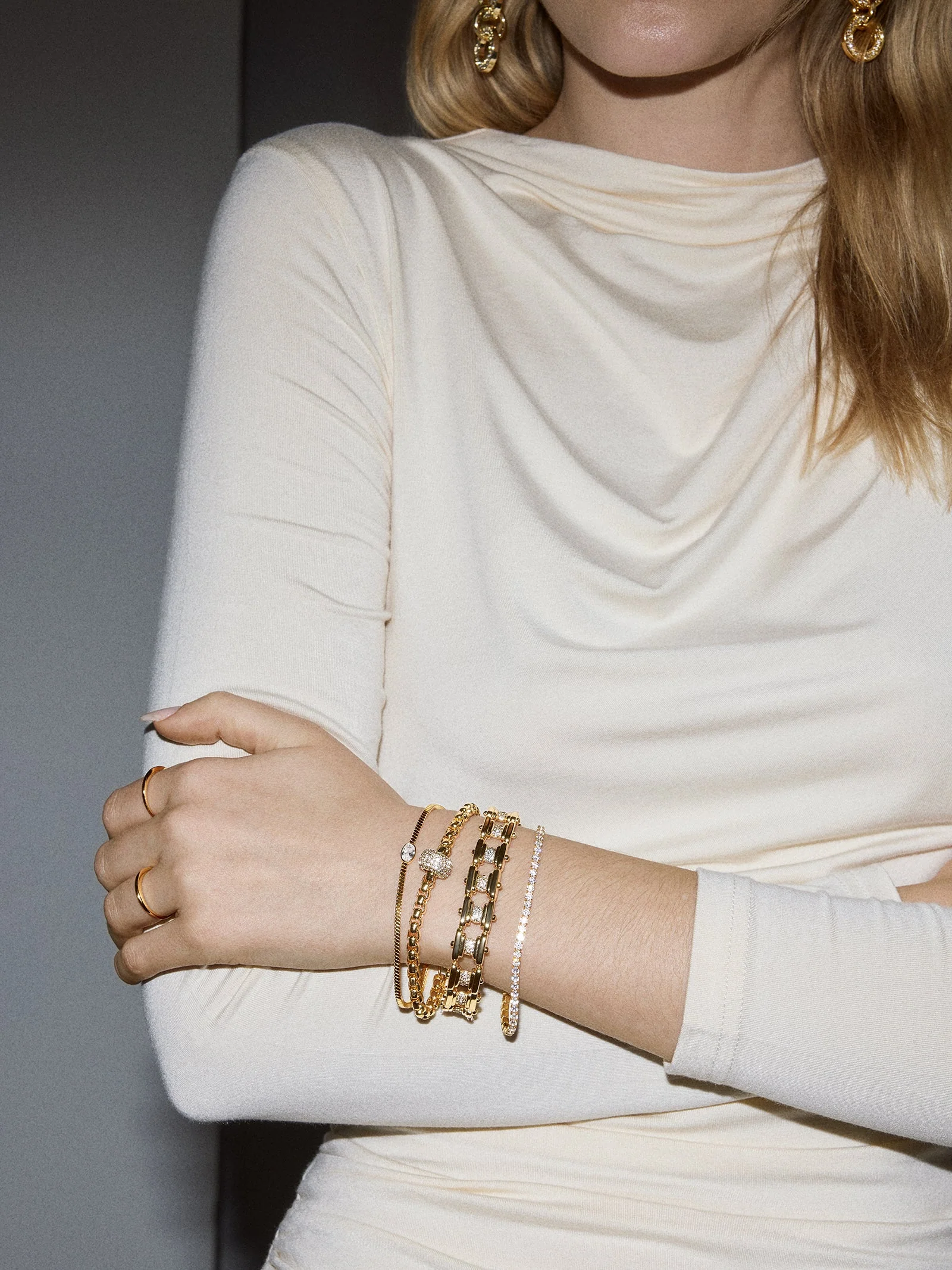 Lana 18K Gold Bracelet - Gold/Pavé