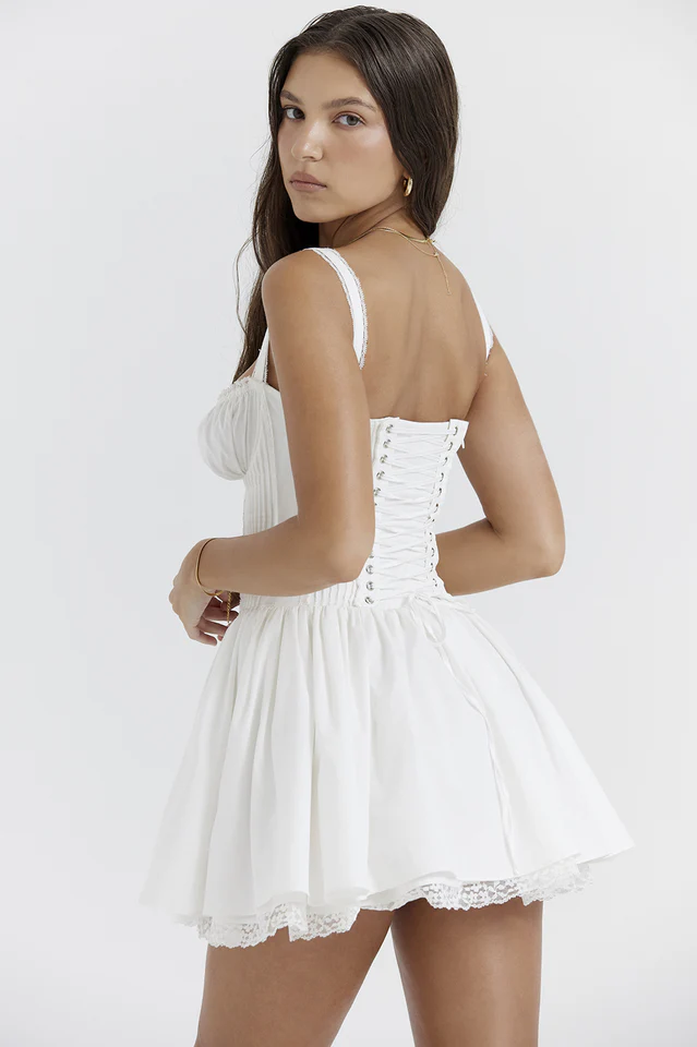 Pietra White Corset Mini Dress