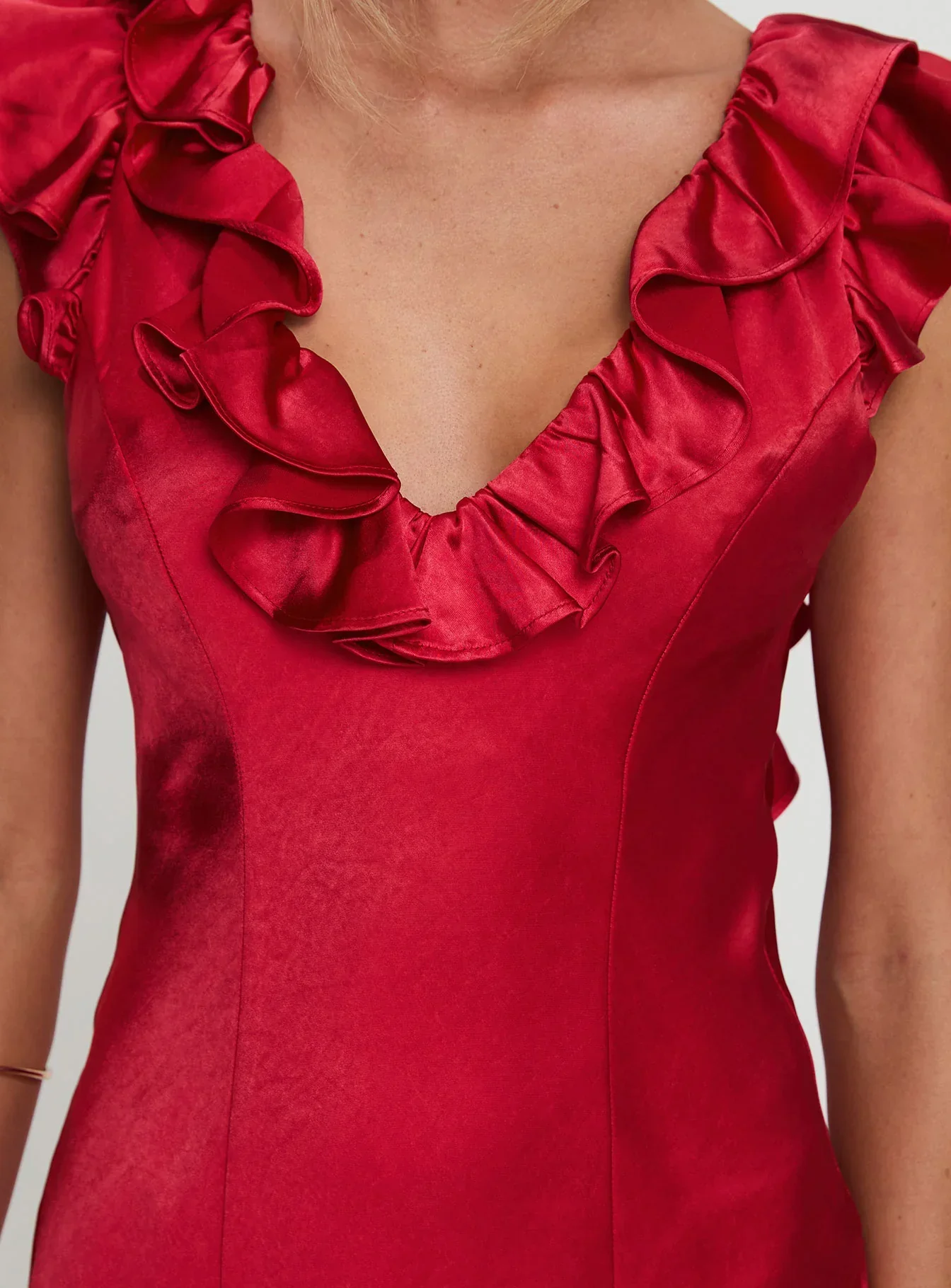 Butacup Frill Mini Dress Red - luluinthesky