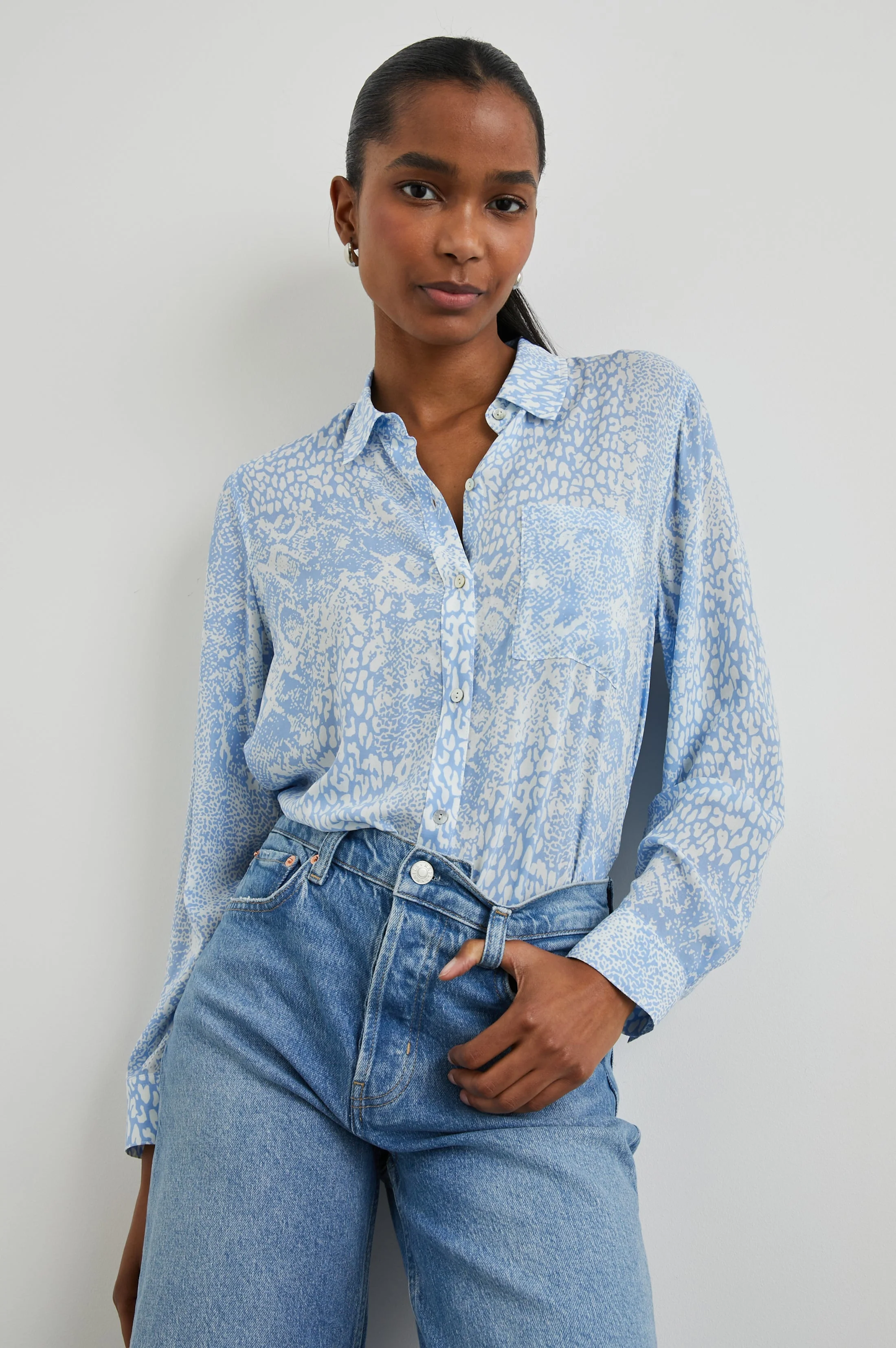 Josephine Shirt - Aqua Mixed Animals