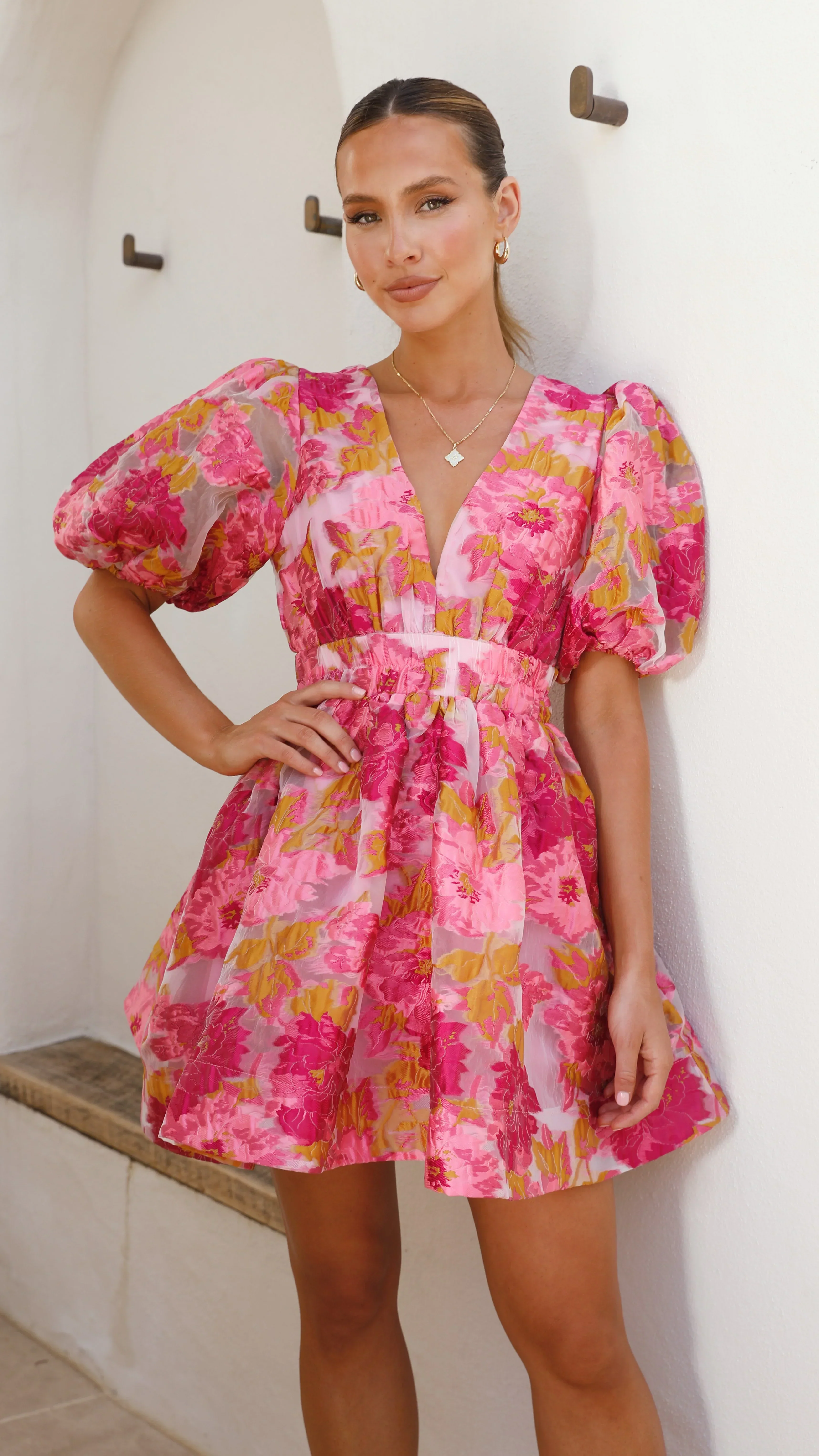 Abel Mini Dress - Pink - luluinthesky