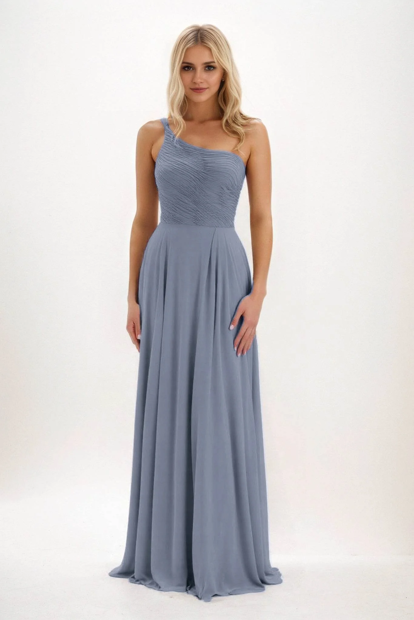 A-Line Maxi Chiffon Bridesmaid Dress CB0858