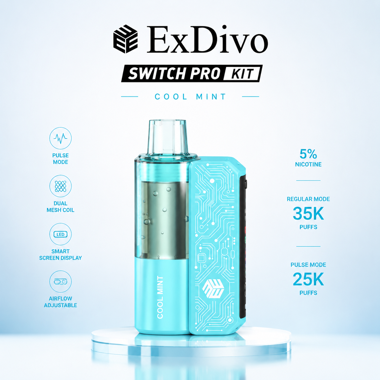 ExDivo BRIGHT MIRROR 35K Replaceable VAPE kit