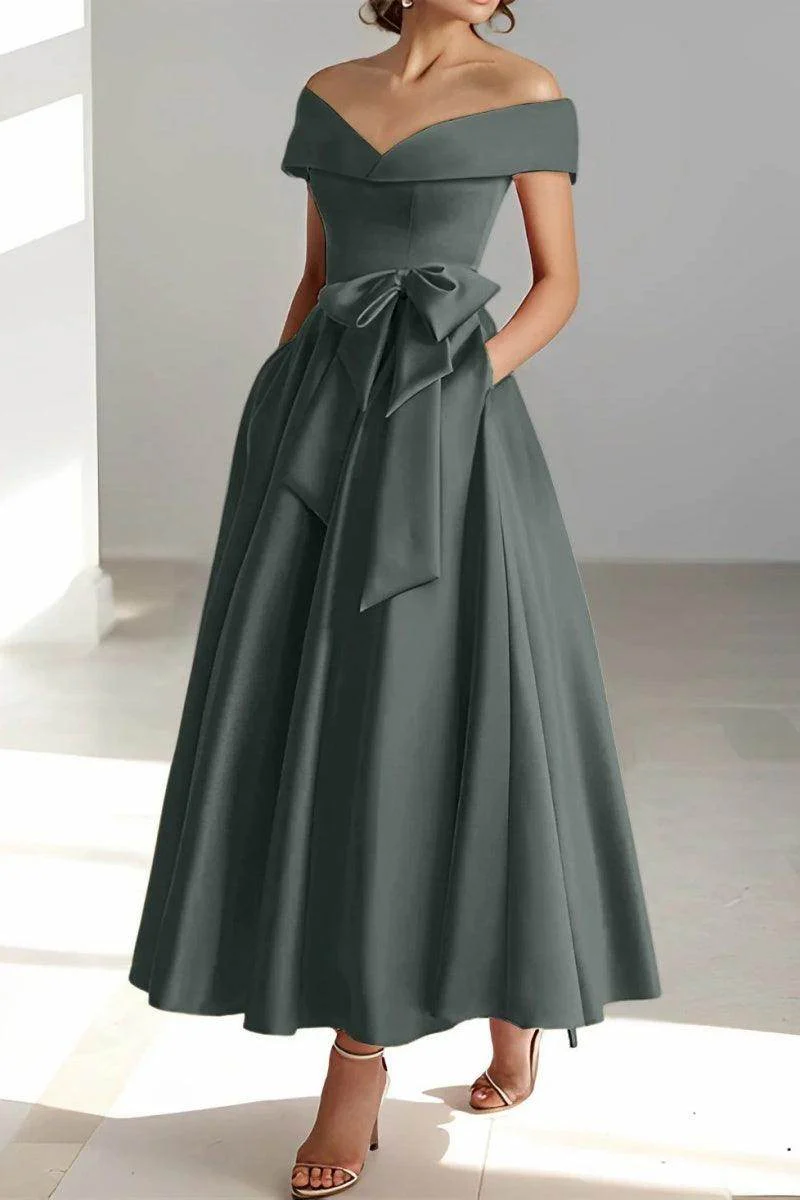 Off The Shoulder Sleeveless Ankle Length Mother Dresses CM0332