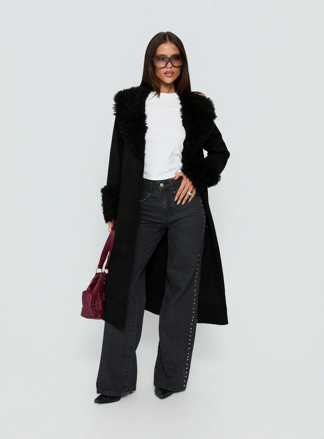 After Party Shearling Jacket Black
