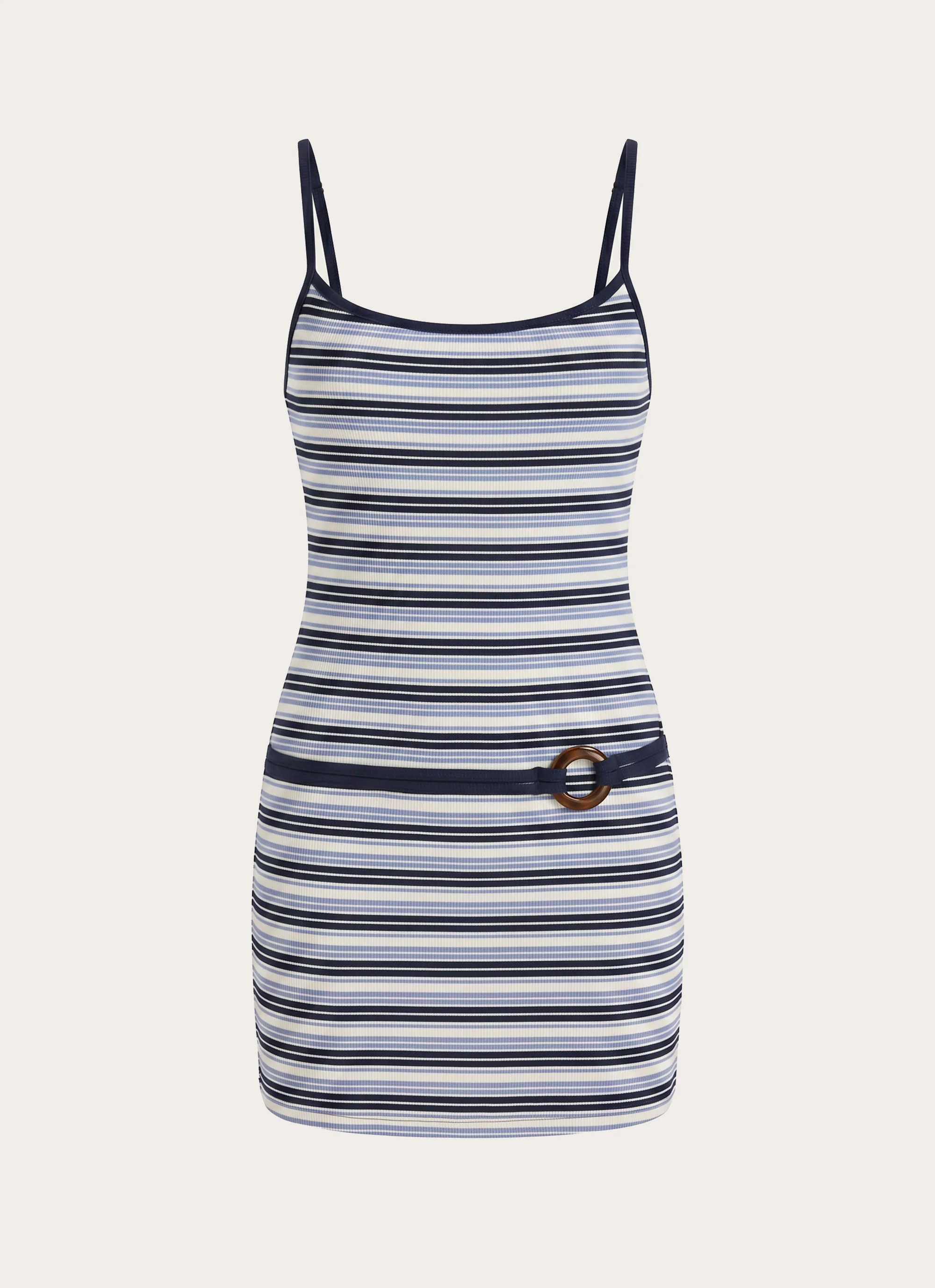 Here All Night Mini Dress - Blue Stripe - luluinthesky