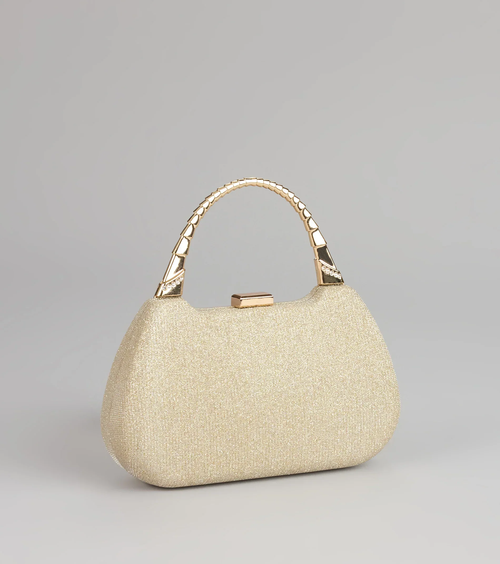 Evening Spark Glitter Mesh Clutch