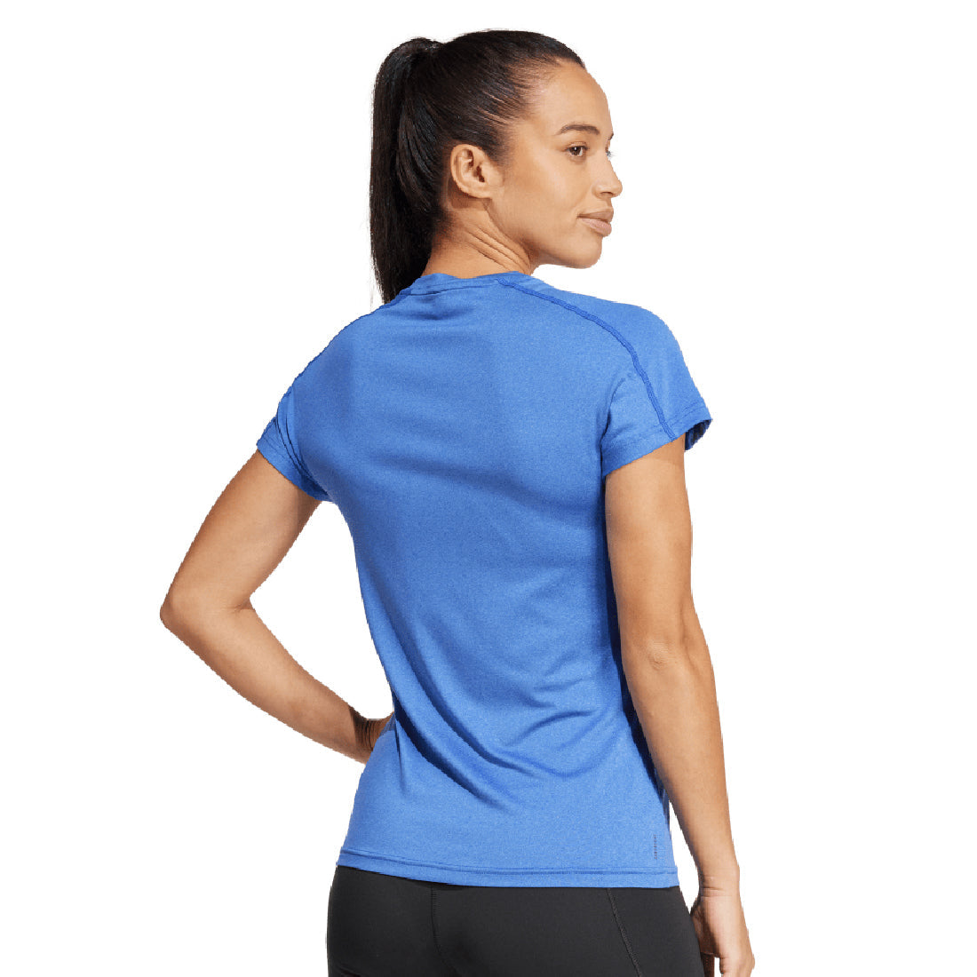 ADIDAS Aeroready Train Essentials Minimal Branding V-Neck Women'S Tee Blue IX1004