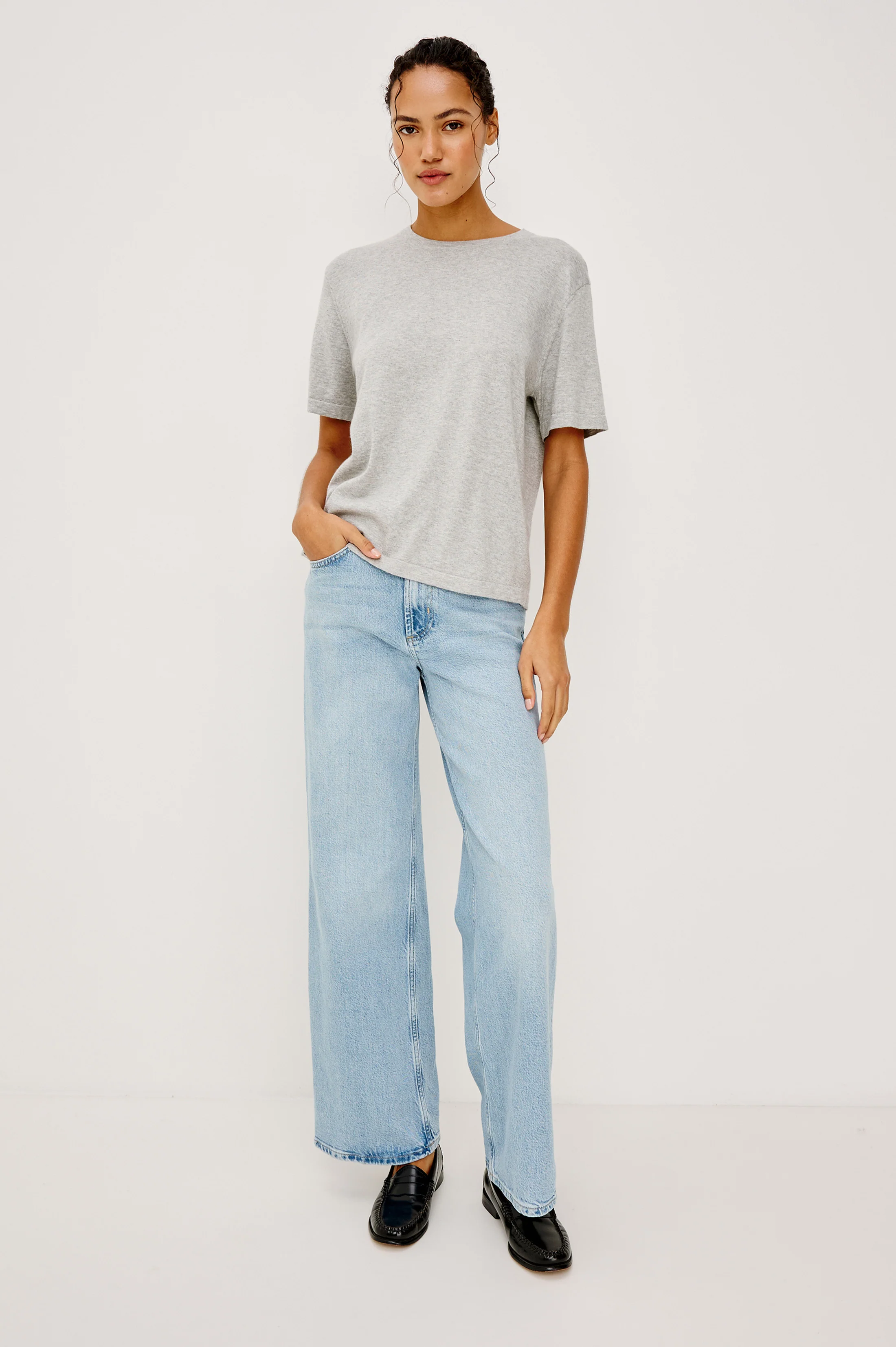 Cotton Cashmere T-Shirt - Heather Grey