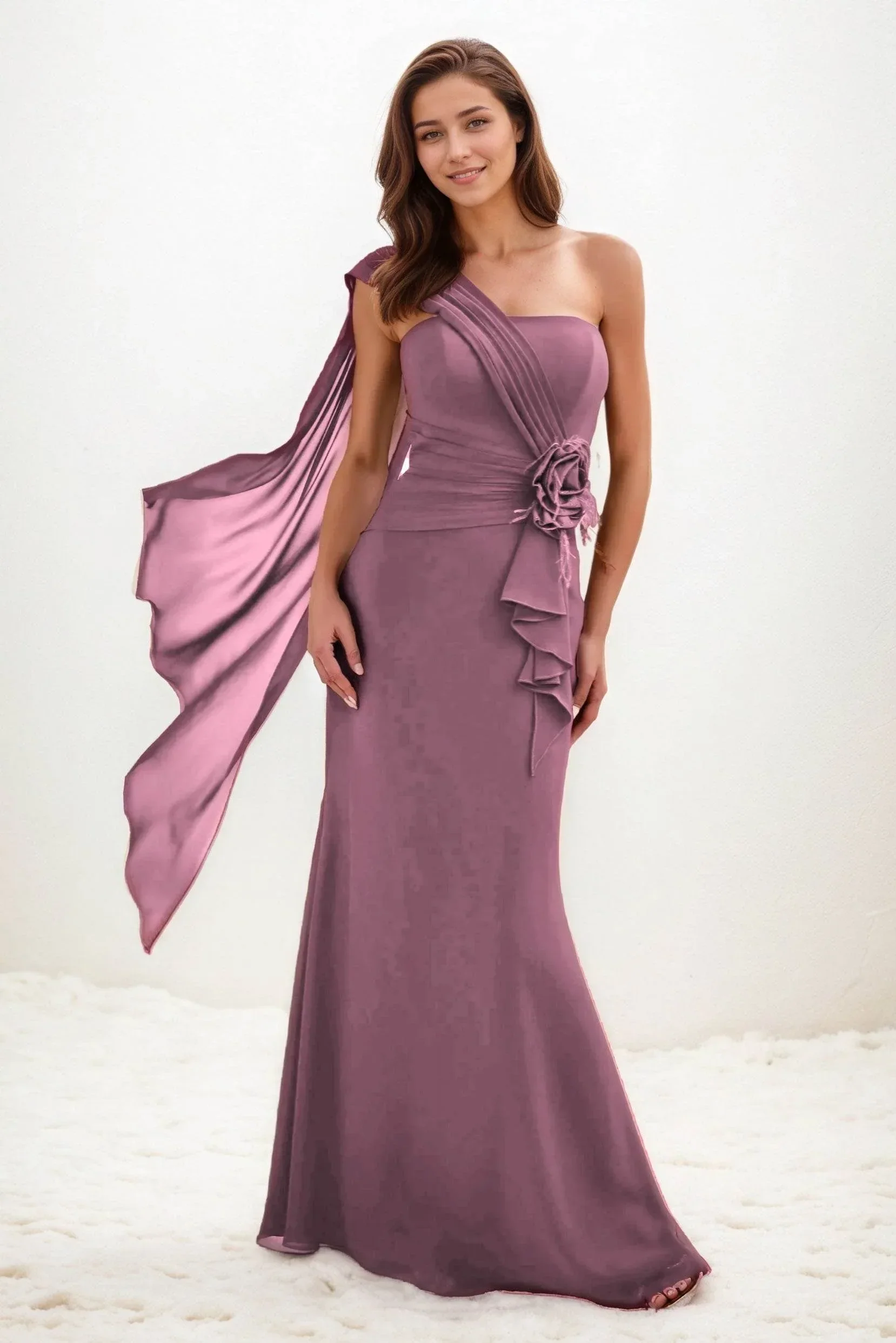 Trumpet-Mermaid Maxi Chiffon Wedding Guest Dress CG0289