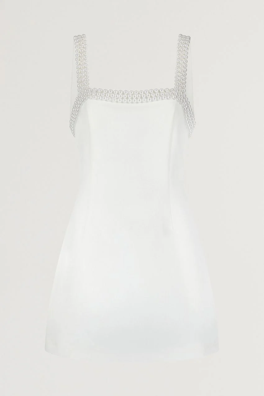 Pearl Trim Mini Dress