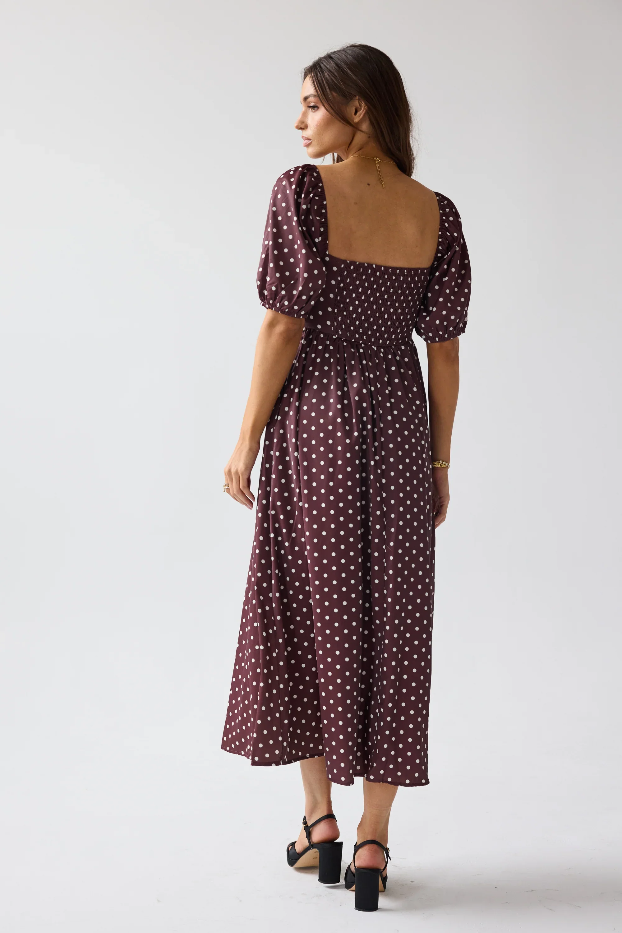 Jersey Polka Dot Midi Dress