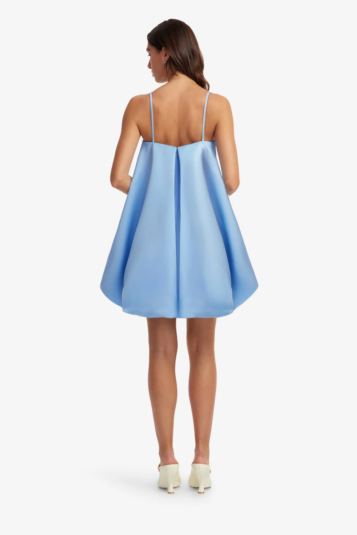 Patsy Appliqué Puff Mini Dress - Pastel Blue