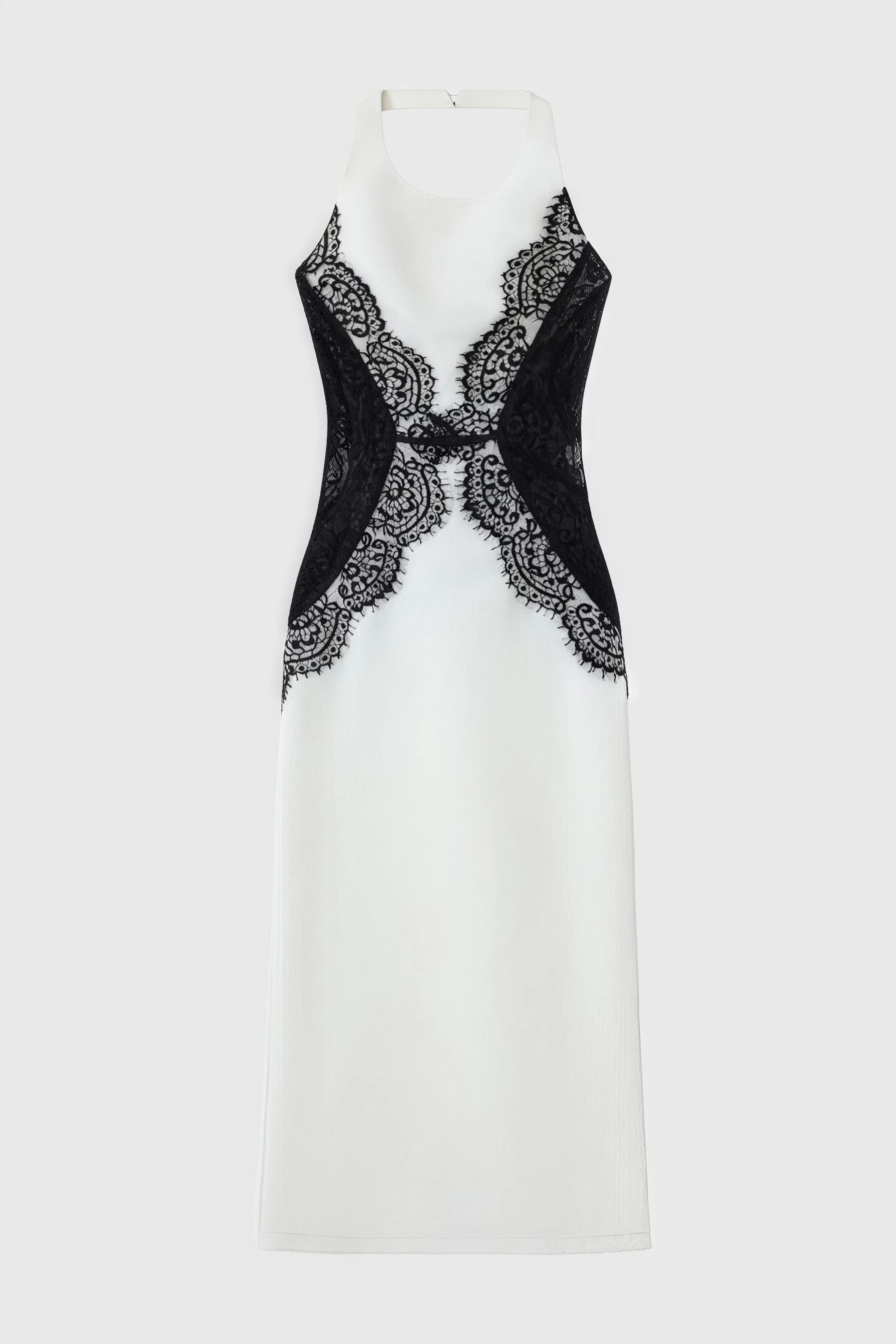 Kellan Crepe And Lace Open Back Maxi Dress