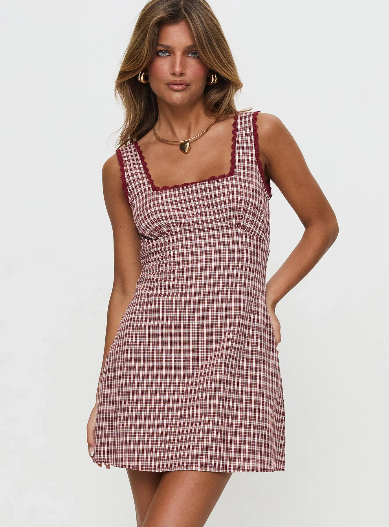 Dasha Mini Dress Red Check
