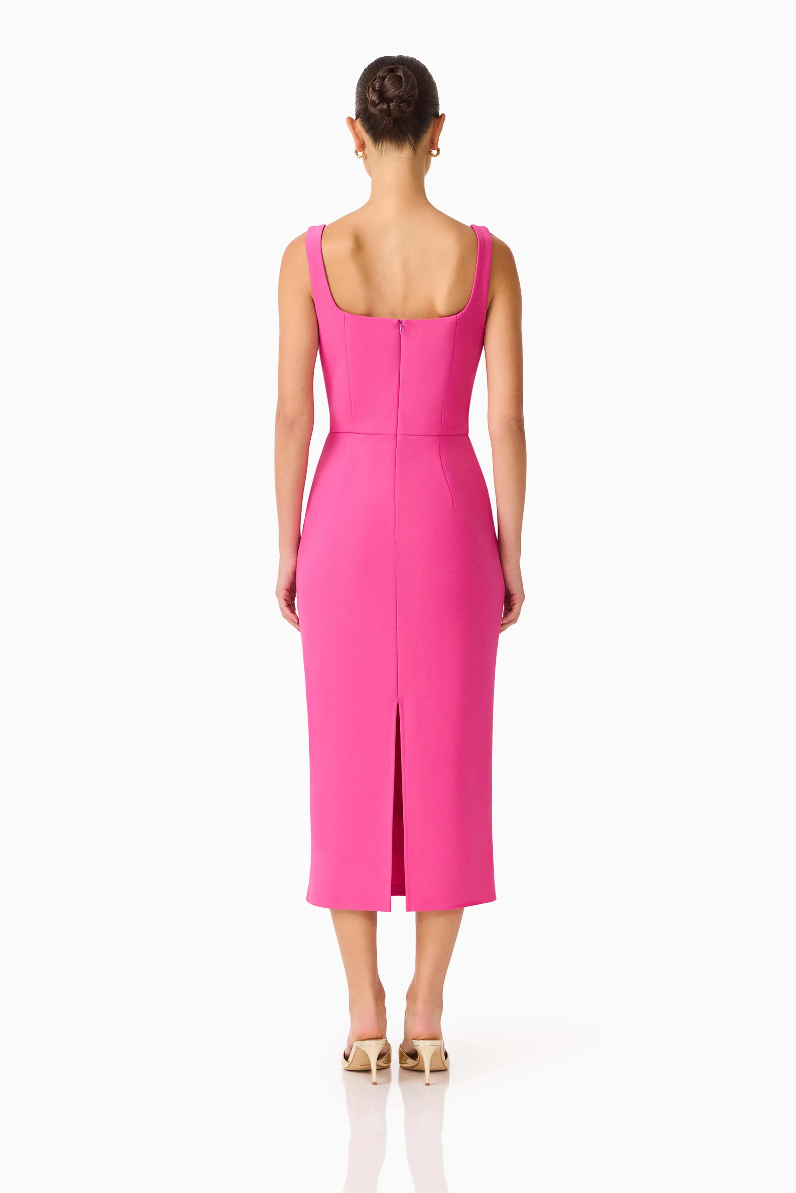 Ilaria Floral Midi Dress in Pink