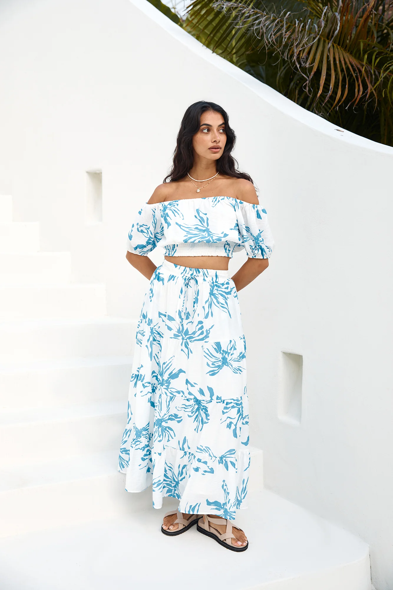 Island Whisper Maxi Skirt Blue