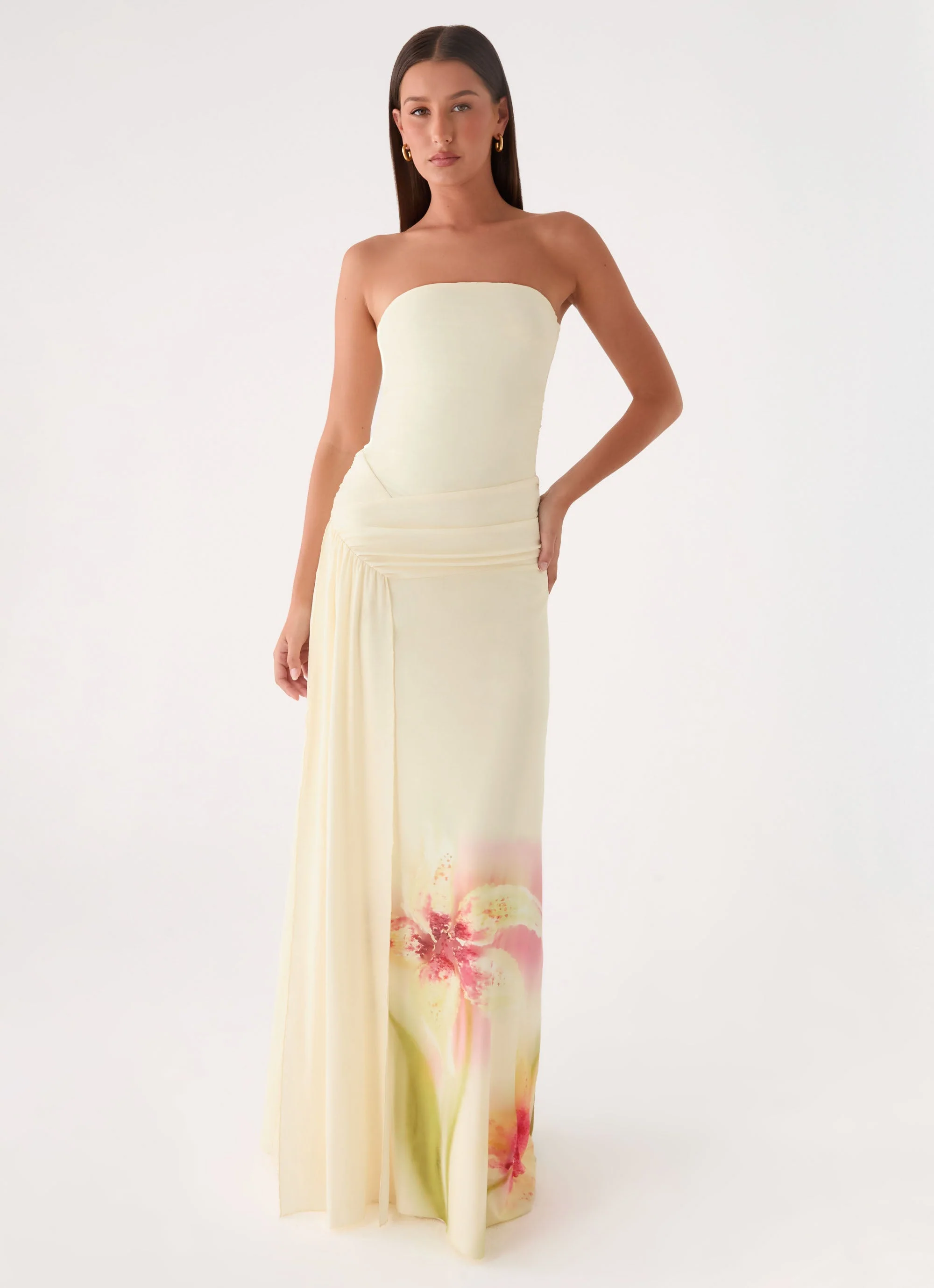 Palomar Strapless Maxi Dress - Soft Lily - luluinthesky