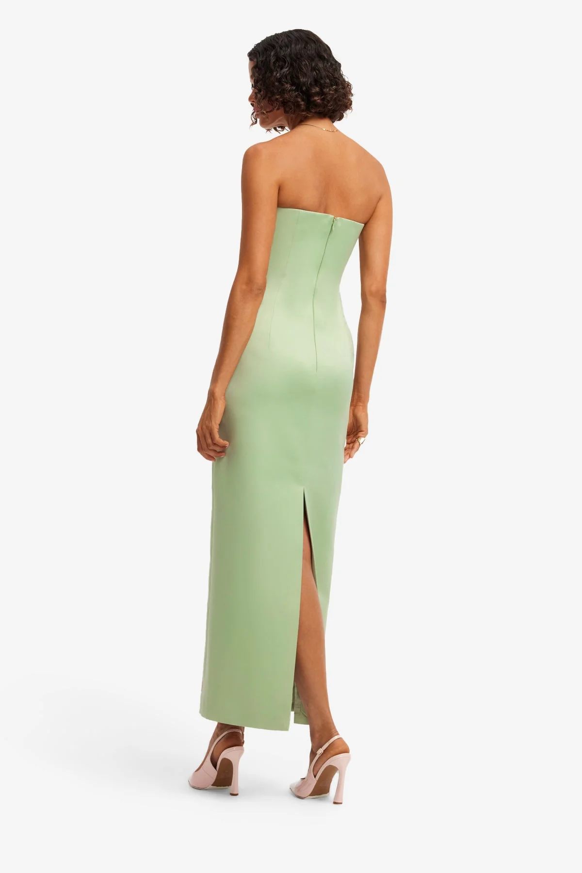 Marilyn Cutout Bustier Maxi Dress - Tulip Print in Green