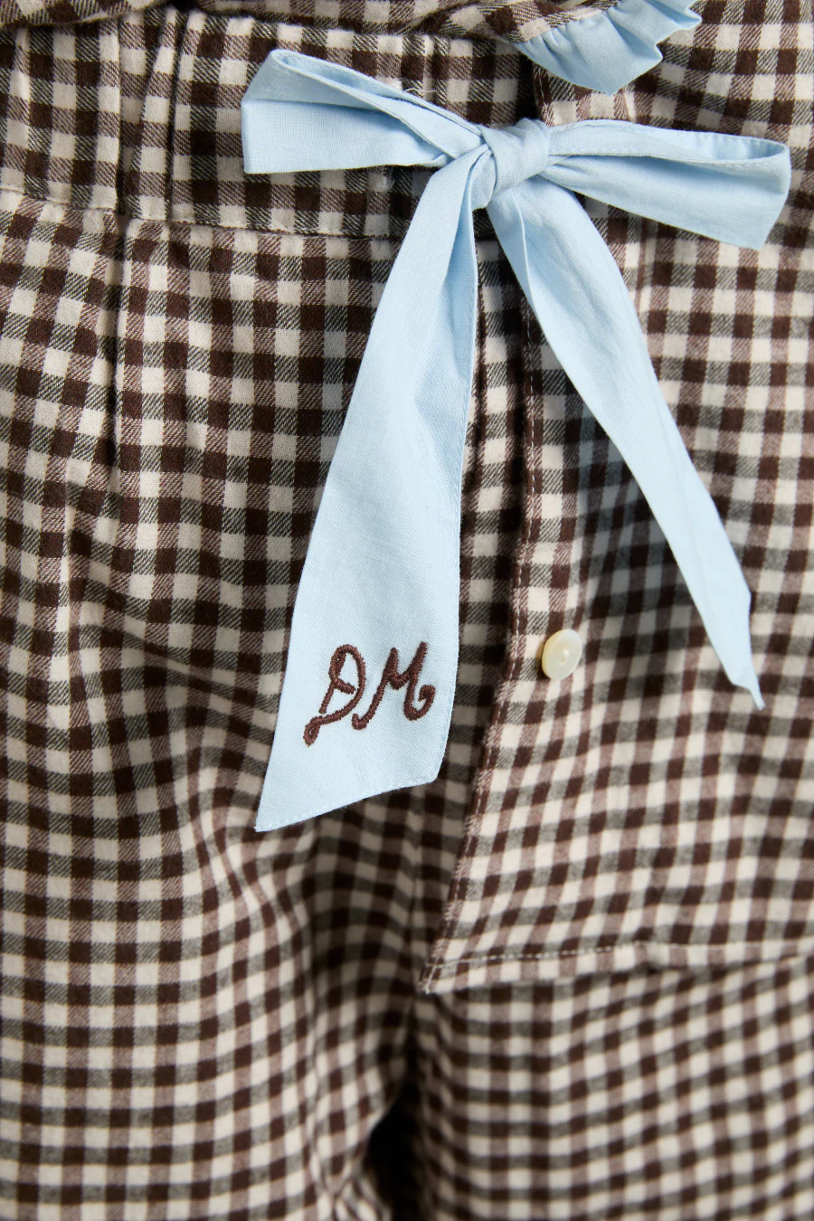 antonia pj set- brown gingham - luluinthesky
