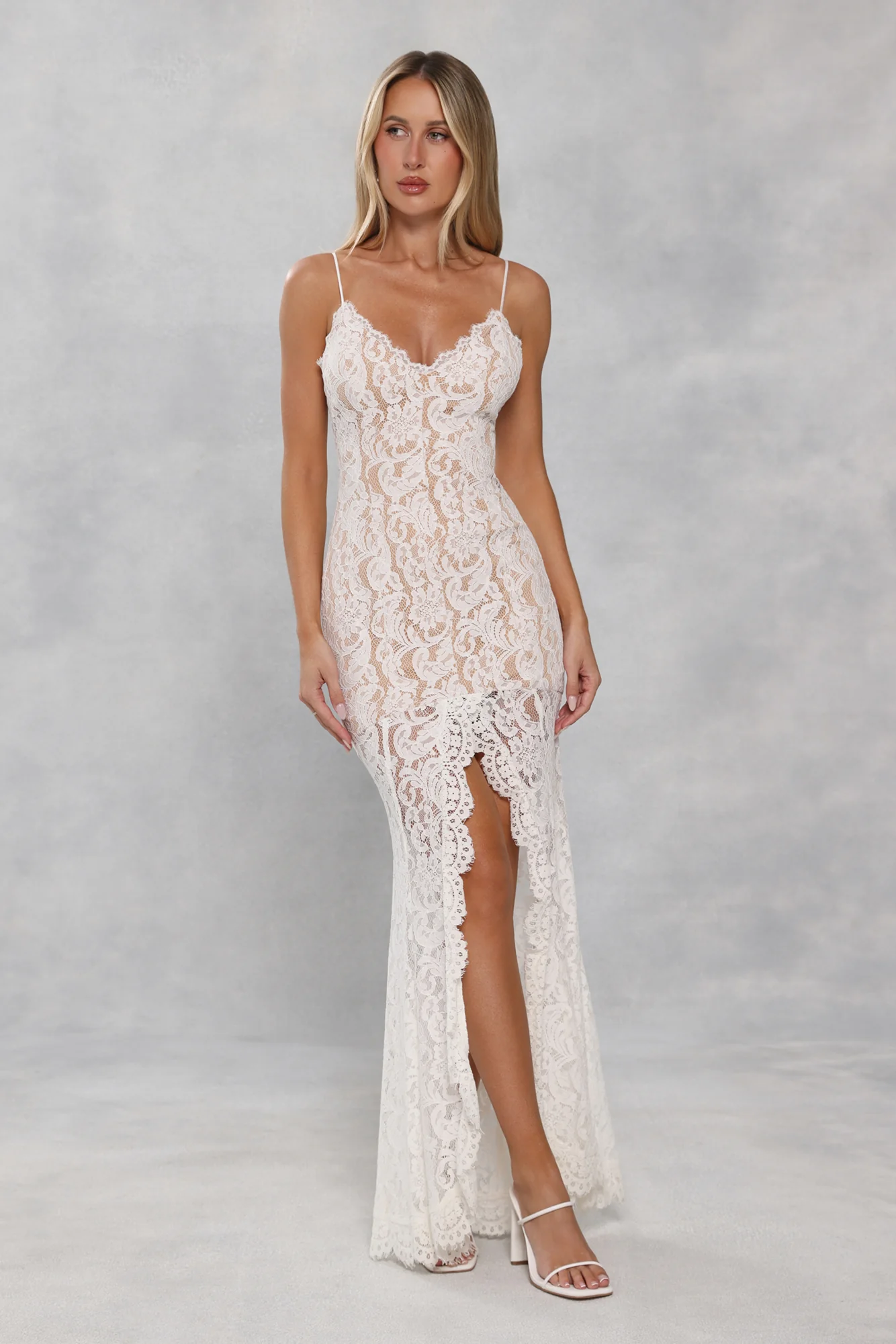 Forever Lace Maxi Dress White