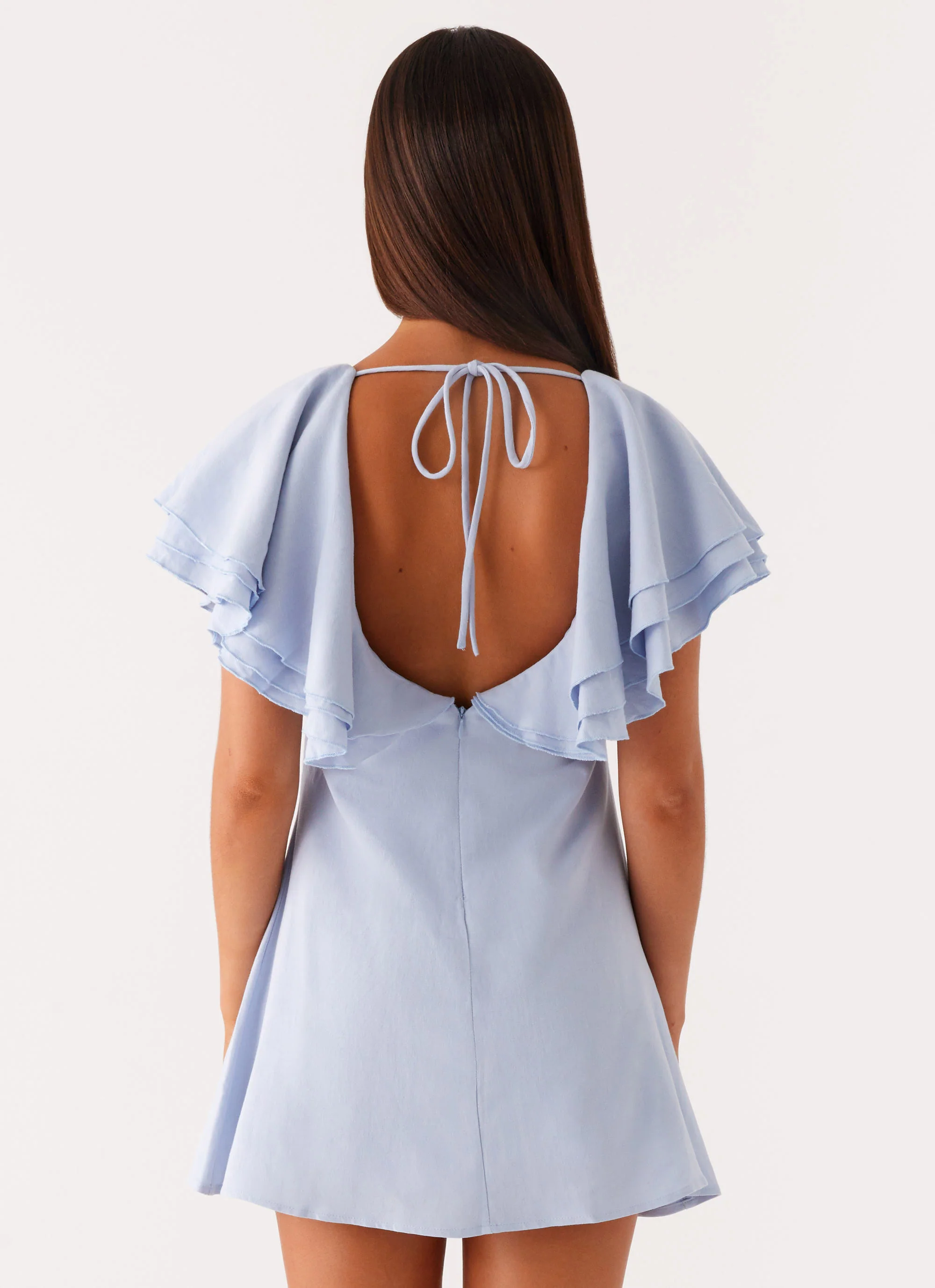 Taye Linen Mini Dress - Blue