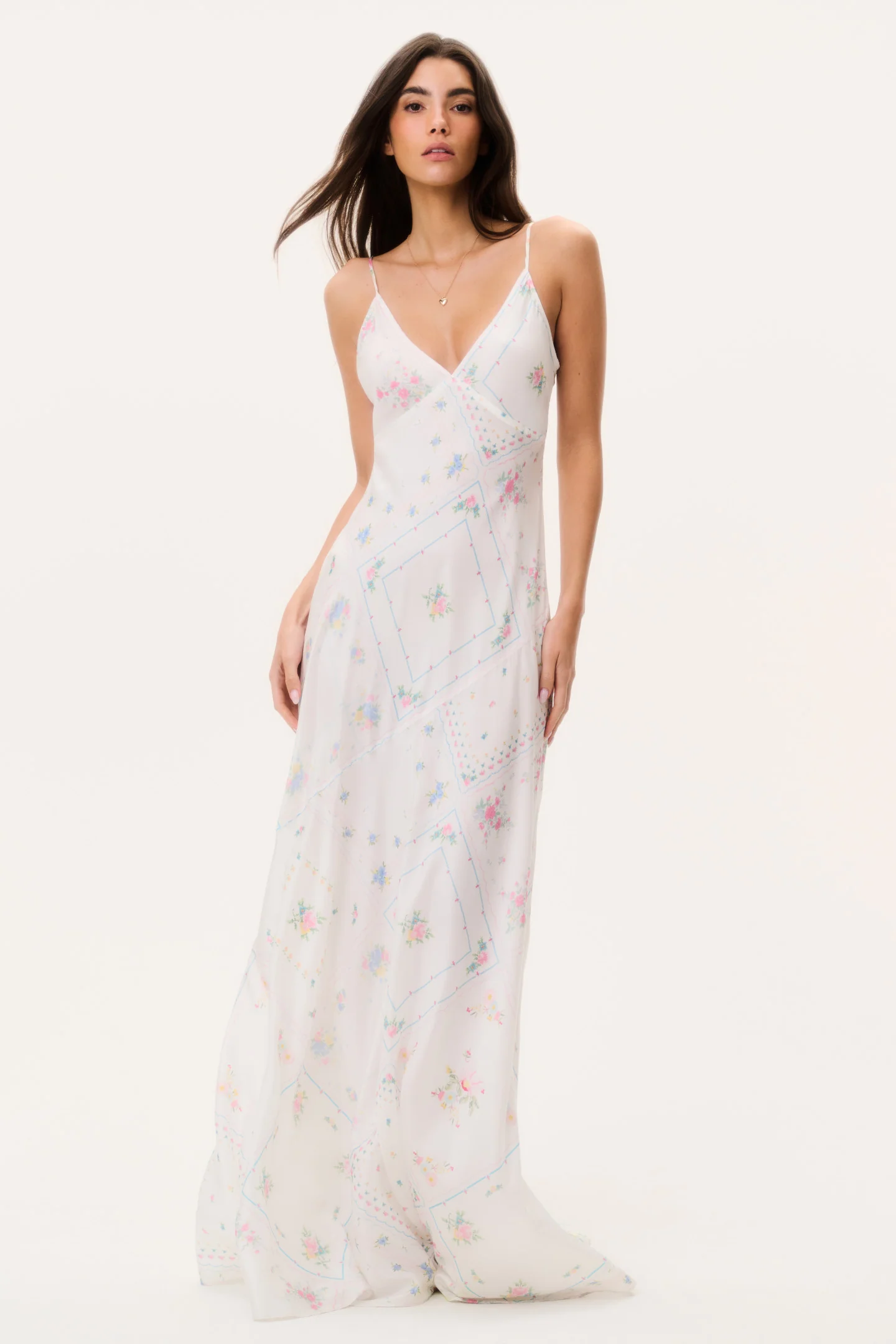 Castilla Silk Patchwork Maxi Dress