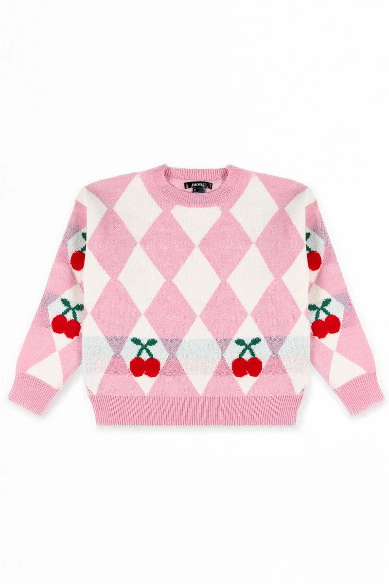 Argyle Cherry Knit Sweater