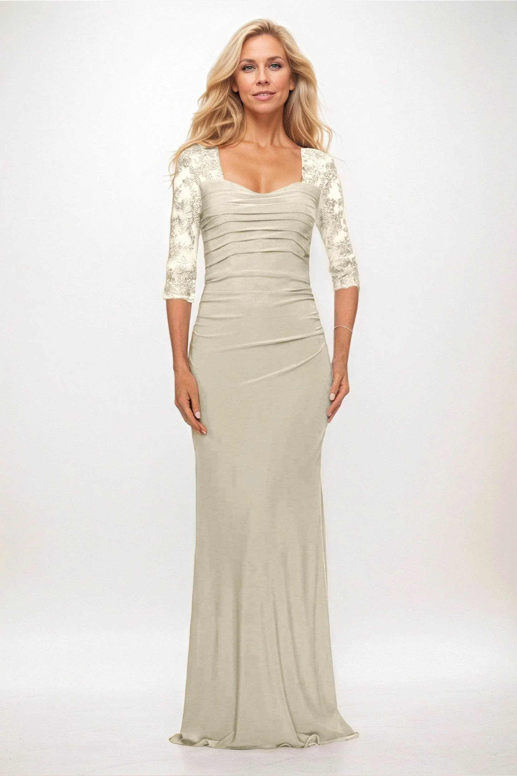 Trumpet-Mermaid Maxi Elastic Cloth Mother of the Bride Dresses CM0395