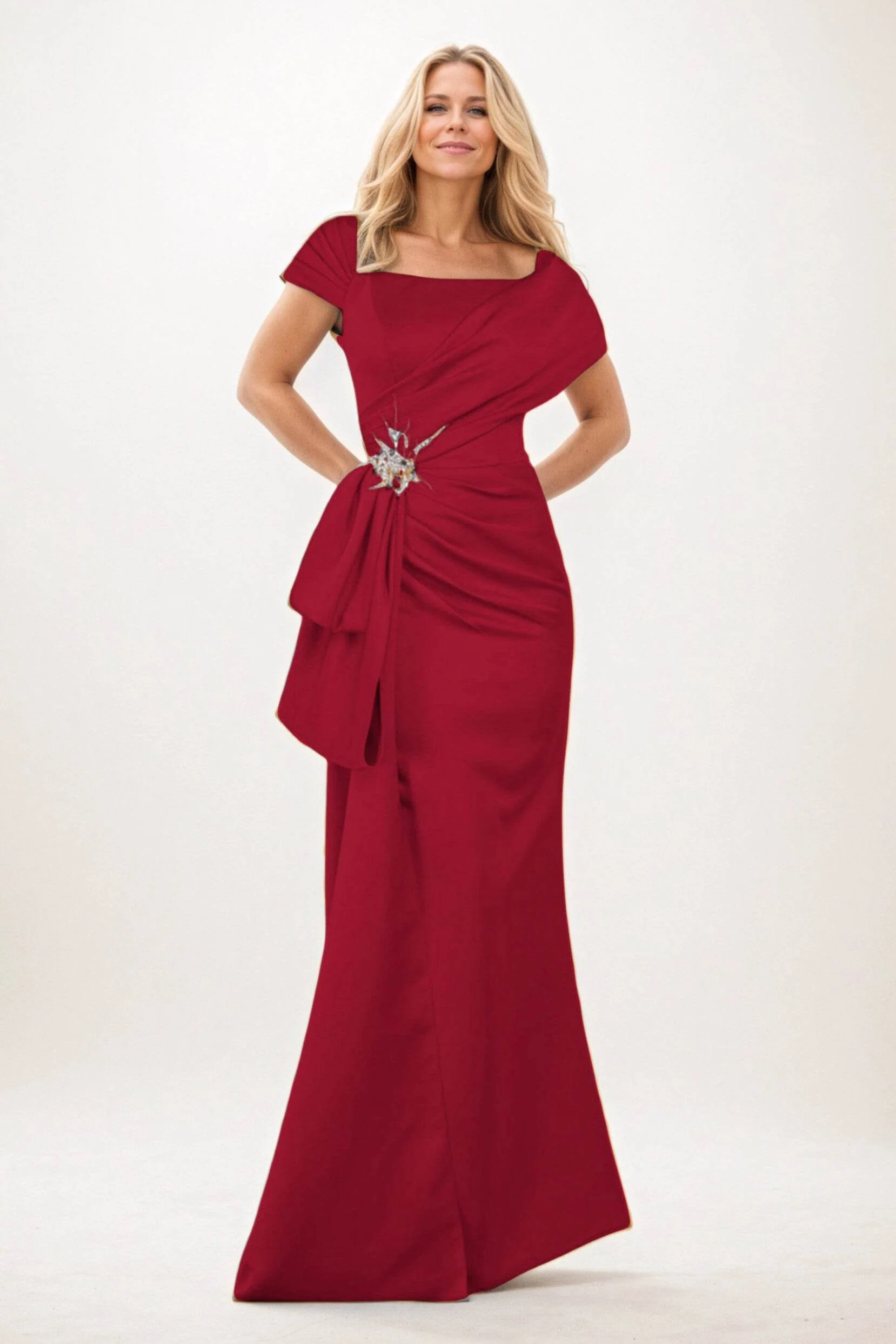Trumpet-Mermaid Maxi Satin Mother of the Bride Dresses CM0385