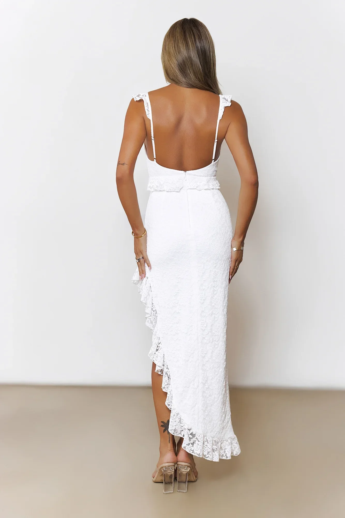 Enchanted By You Lace Midi Dress White - luluinthesky