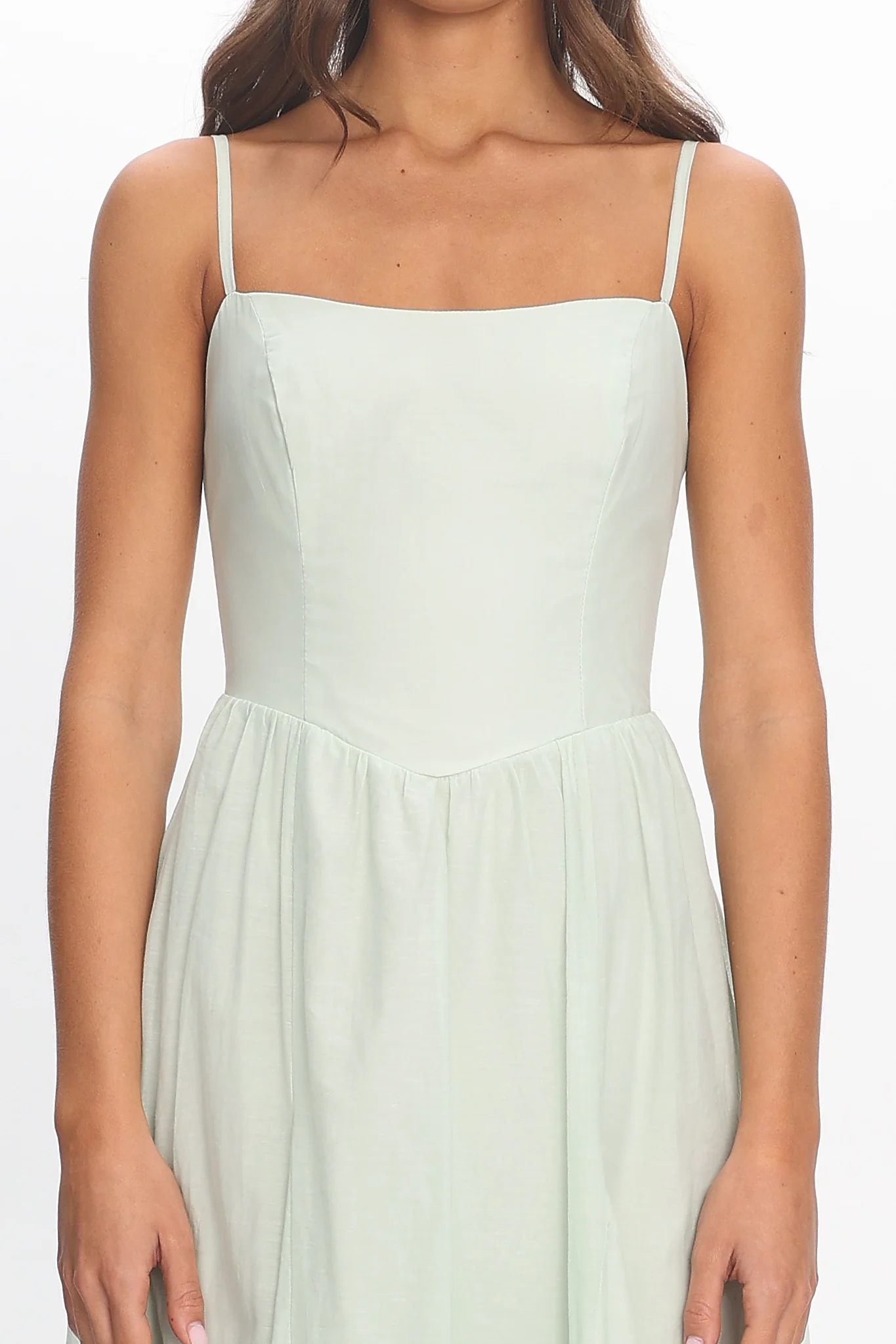 Dulce Scoop Neck Midi Dress Sage - luluinthesky