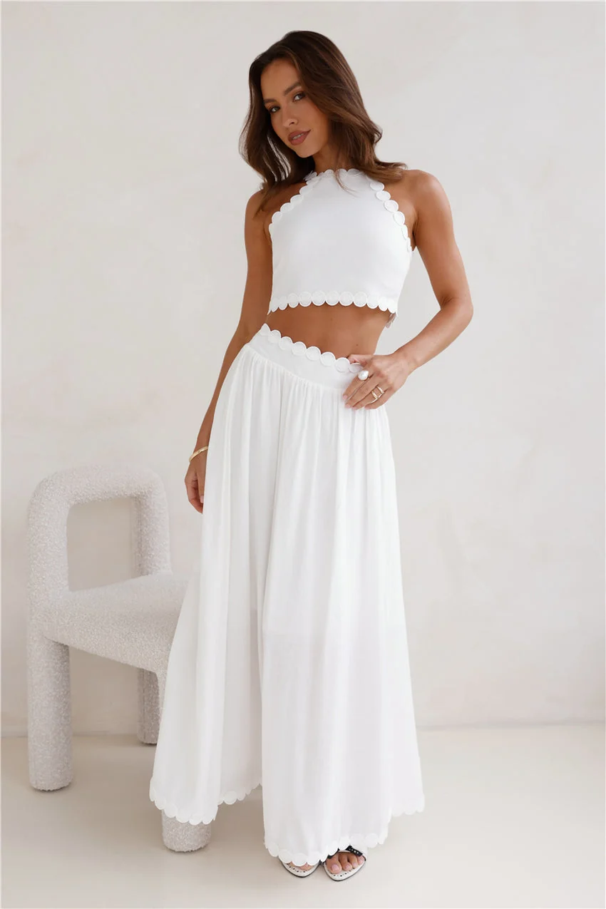 Linked Together Crop Top White - luluinthesky