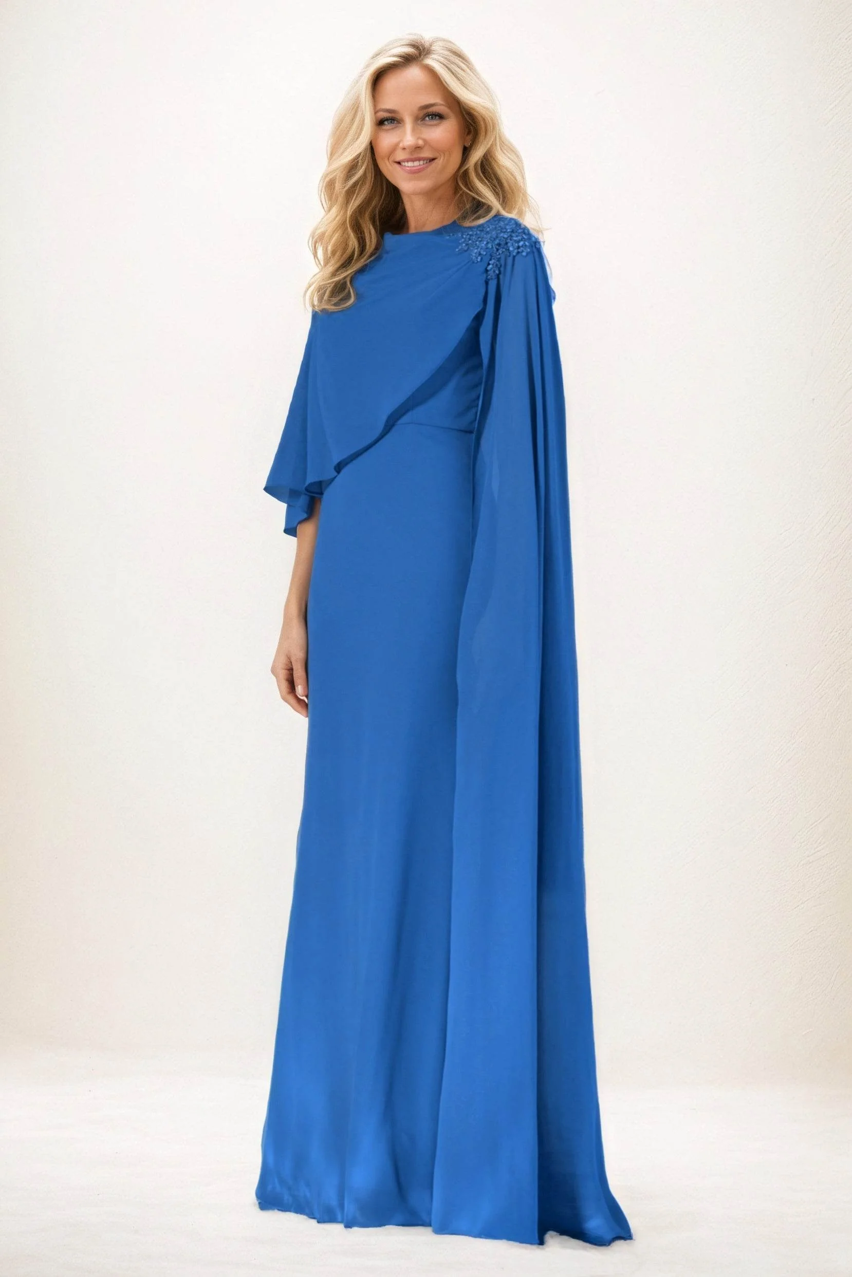 Sheath-Column Maxi Chiffon Mother of the Bride Dresses CM0388