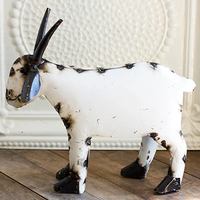 Recycled Folk Art Metal Goat