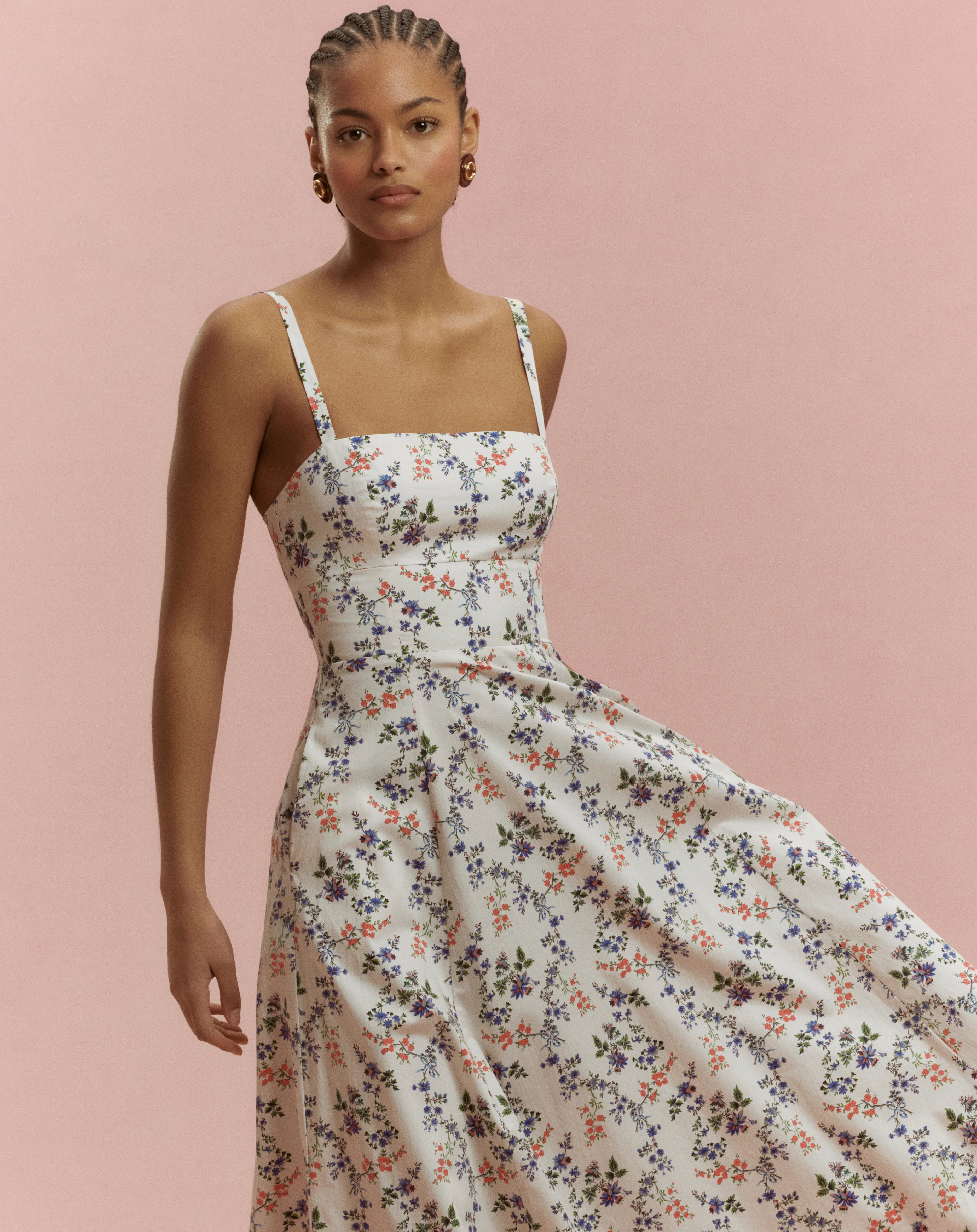 The Margot Dress - Pink Scallop Bow Chintz