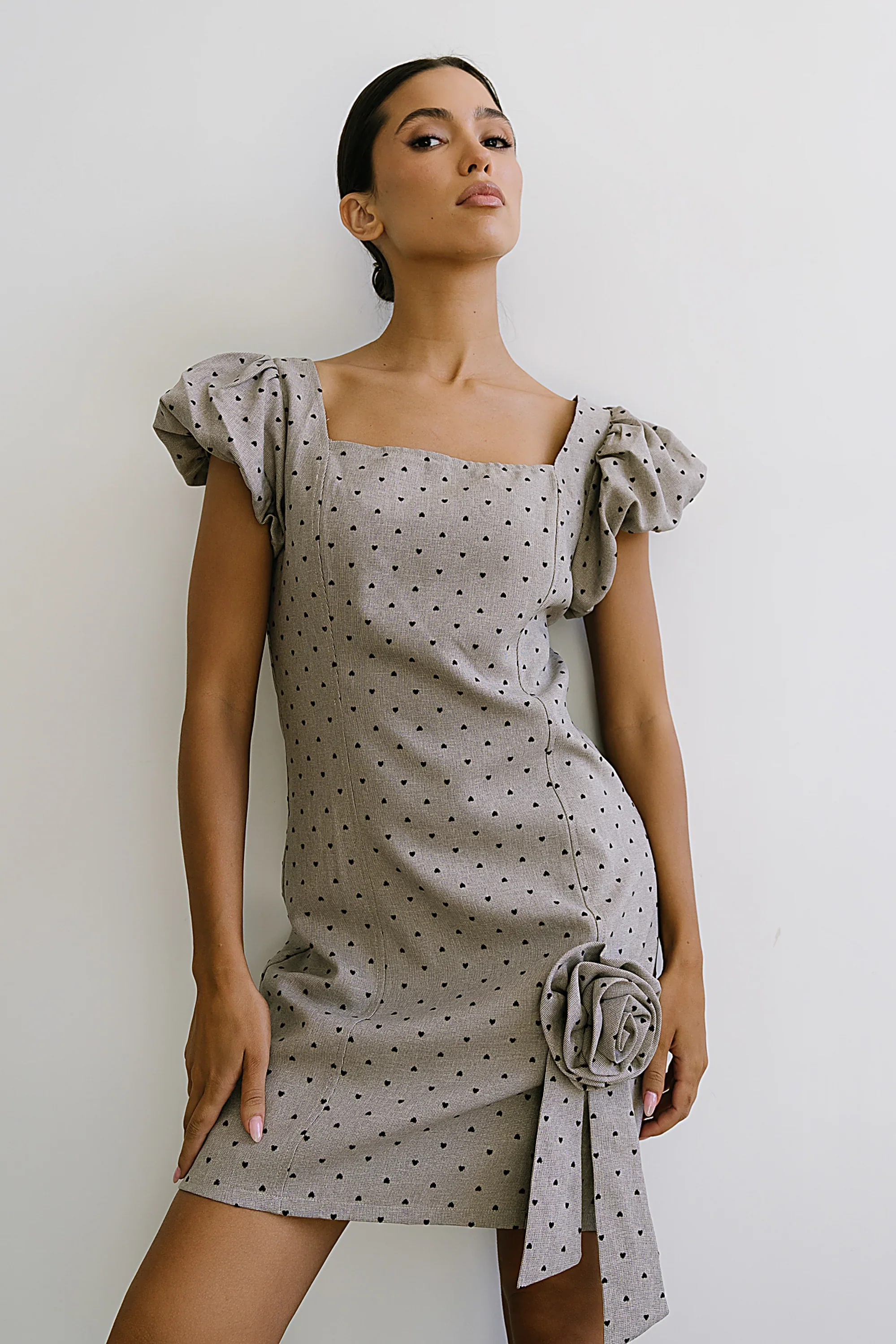 Joana Mini Dress in Taupe