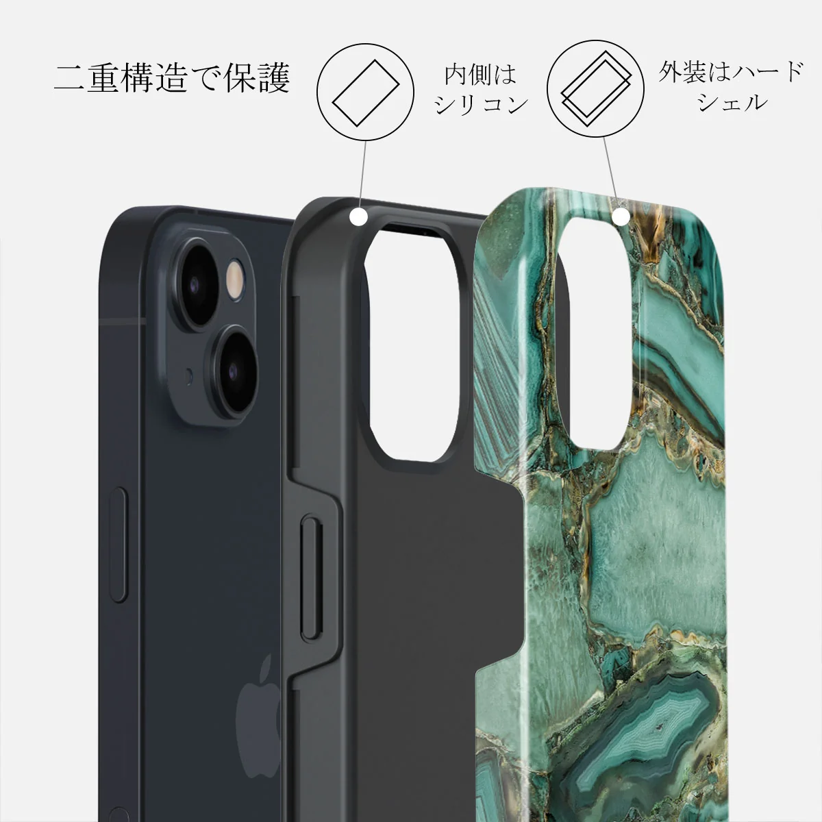 Ubud Jungle - Turquoise iPhone 13 Mini ケース